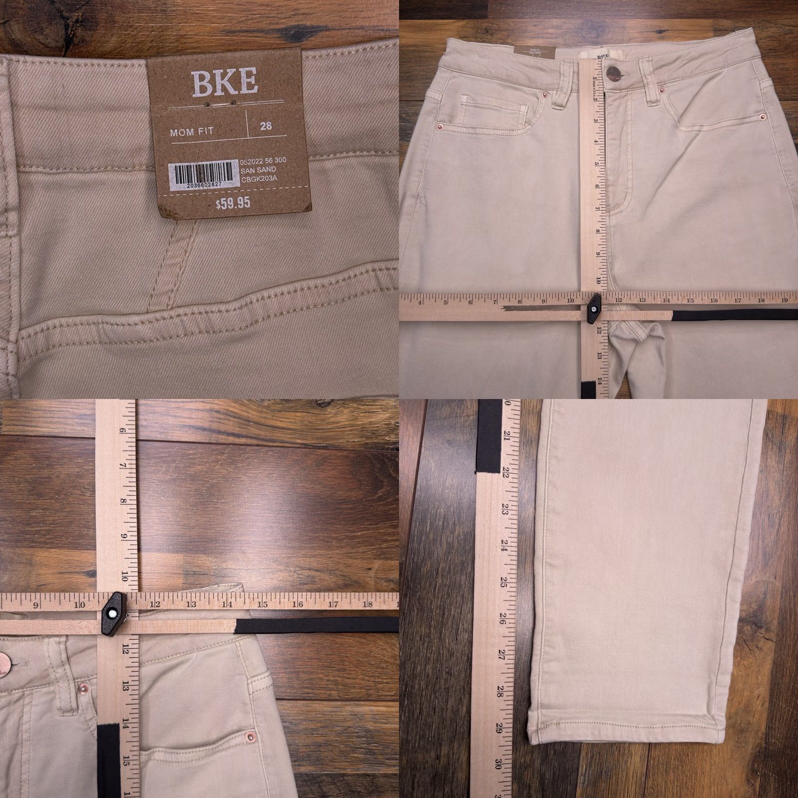 BKE BKE Jeans 28 Mom Fit High Rise Stretch 5-Pocket Denim Brown Tan Logo Buckle New Size 28" / US 6 / IT 42 - 8 Thumbnail