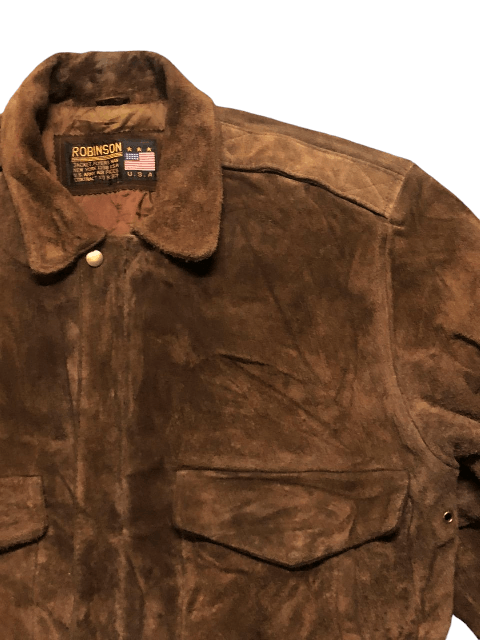 Robinson Les Bains 90s Robinson Les Bains Suede Leather US.Air Force Jacket Size US L / EU 52-54 / 3 - 6 Thumbnail