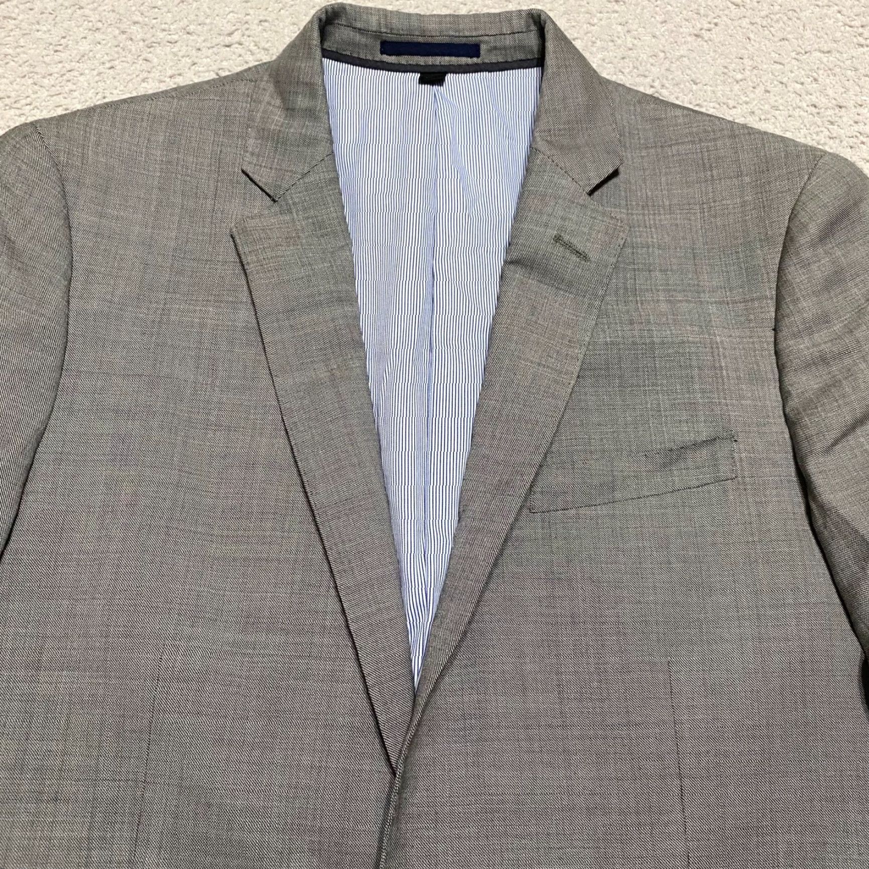 J.Crew J.CREW Blazer Mens 40R Wool Gray Tollegno 1900 Italy 2 Button Notch Lapel Double-Vented Regular Front Flat 2 Piece Vintage? No Size 40R - 6 Thumbnail