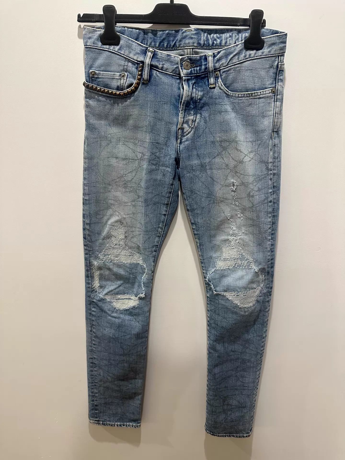 Other hysteric glamour archive spiked-mesh light blue jeans 30x32 Size US 30 / EU 46 - 1 Thumbnail