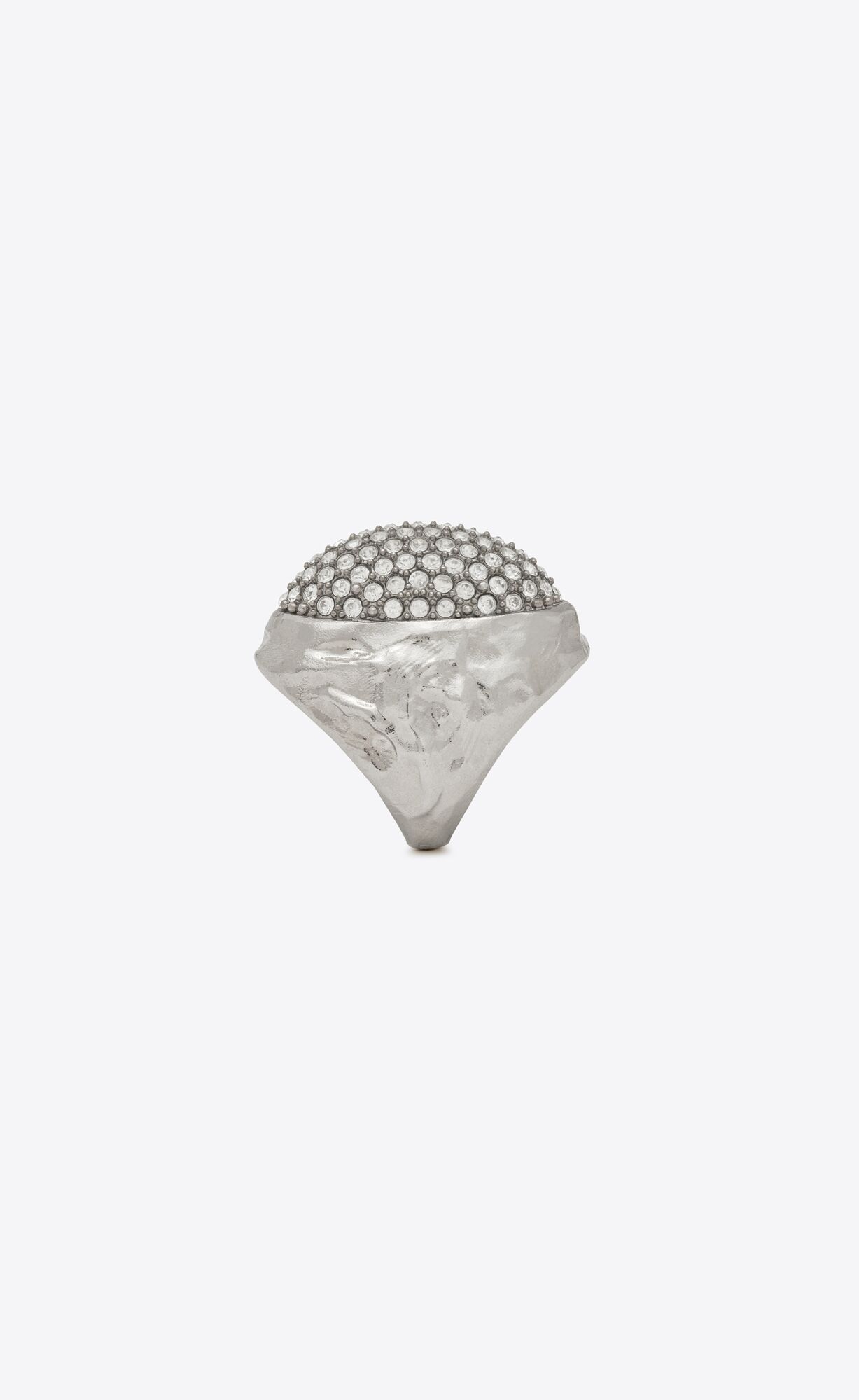 Saint Laurent Paris o1b1hav110425 715627 Size: 6 / Rhinestone Egg Ring Metal Size ONE SIZE - 2 Thumbnail