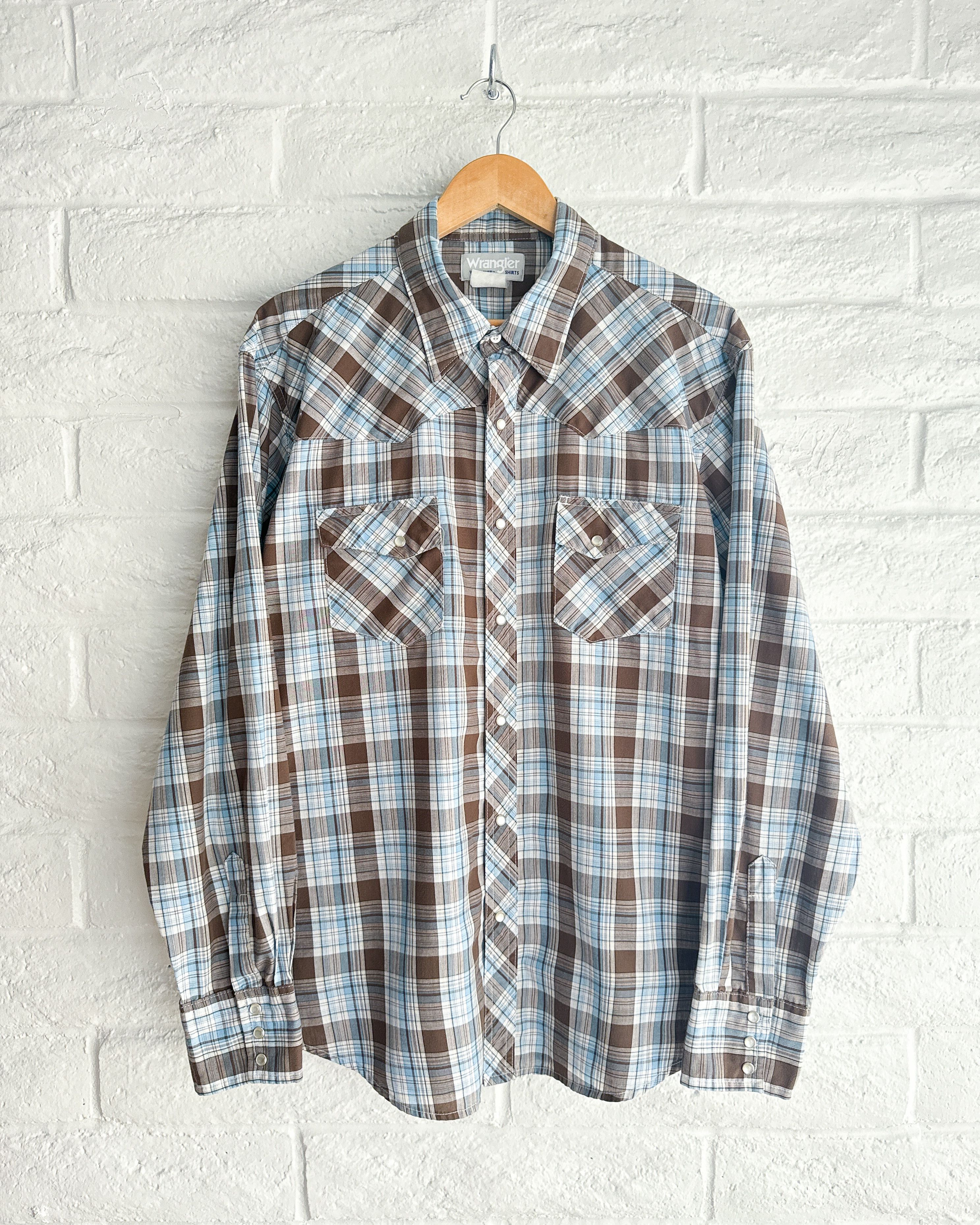 Wrangler Vintage Wrangler Plaid Western Shirt Long Sleeve Pearl Snap Size US XL / EU 56 / 4 - 1 Thumbnail