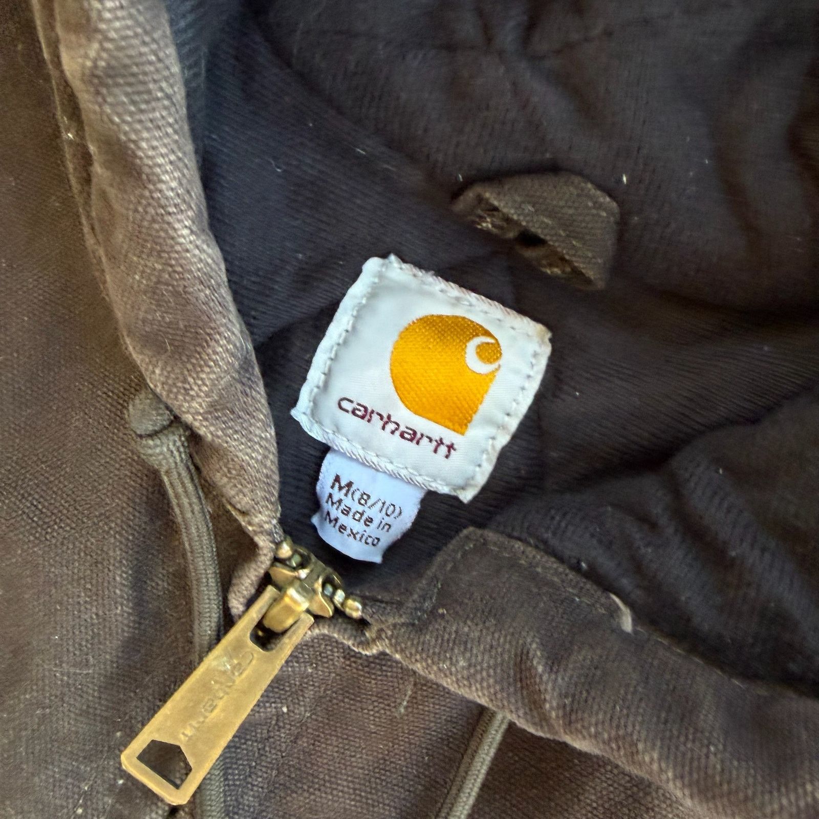 Carhartt × Vintage Carhartt WOMENS WJ130 DKB brown hooded work wear jacket Size US M / EU 48-50 / 2 - 7 Thumbnail