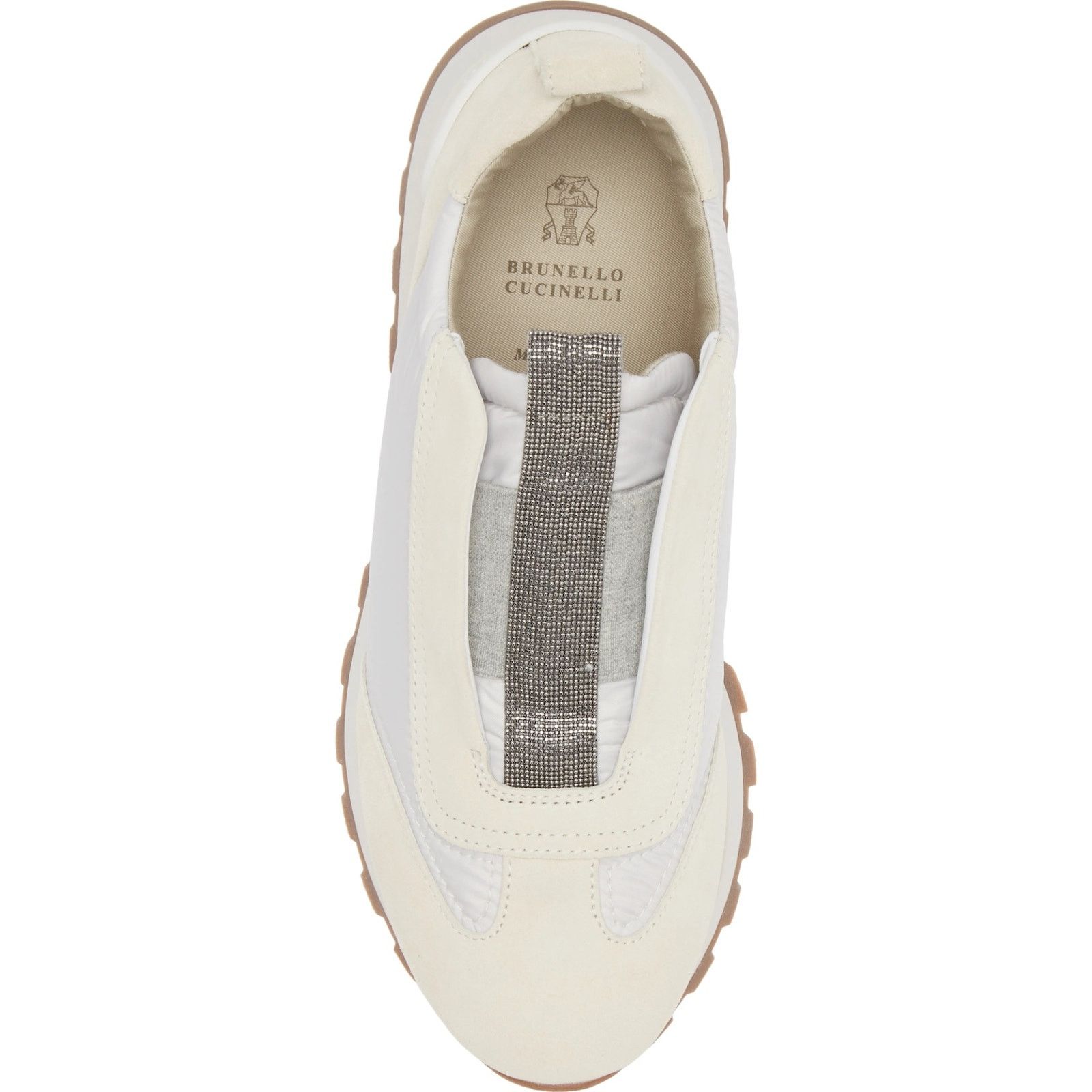 Brunello Cucinelli Brunello Cucinelli Monili Suede Fabric Sneakers White 35.5 Size US 5.5 / IT 35.5 - 5 Thumbnail