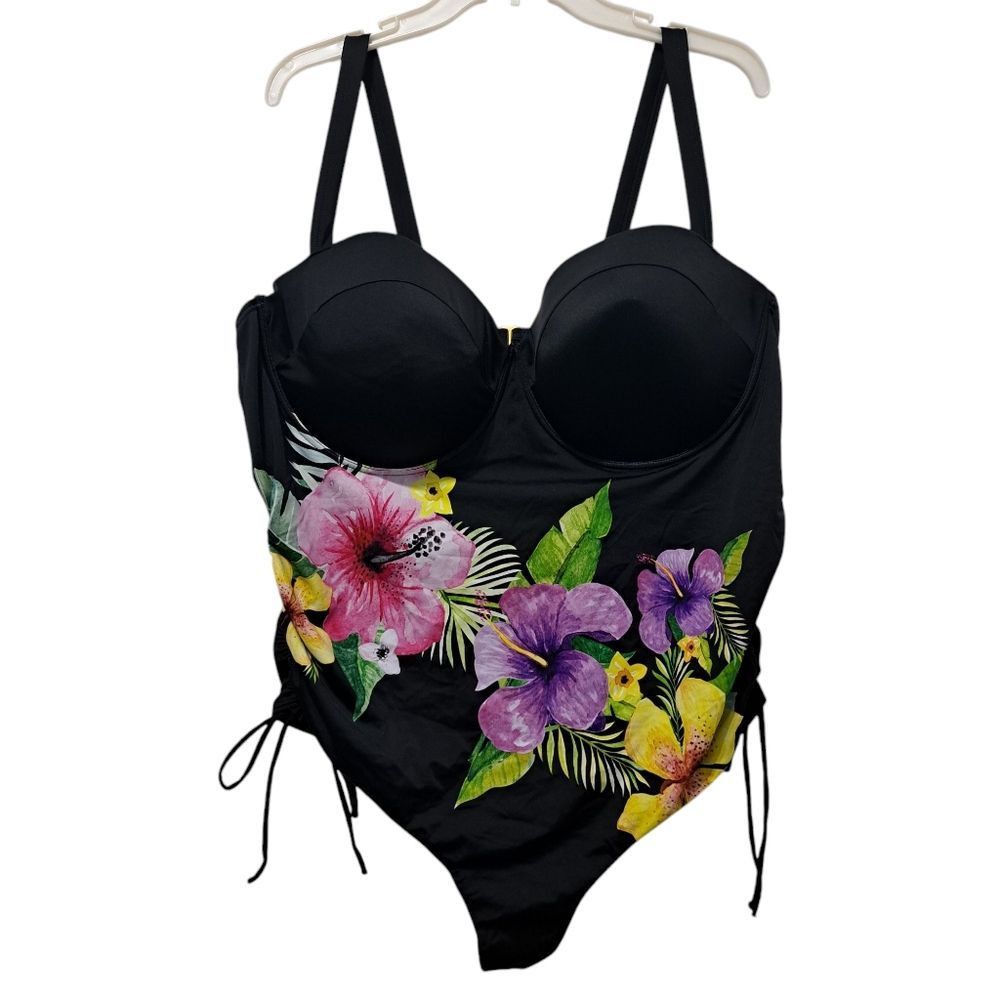 Other Swimsuit For All Plus Size Underwire Floral One-Piece Swimsu Size 4XL / US 24-26 - 1 Thumbnail