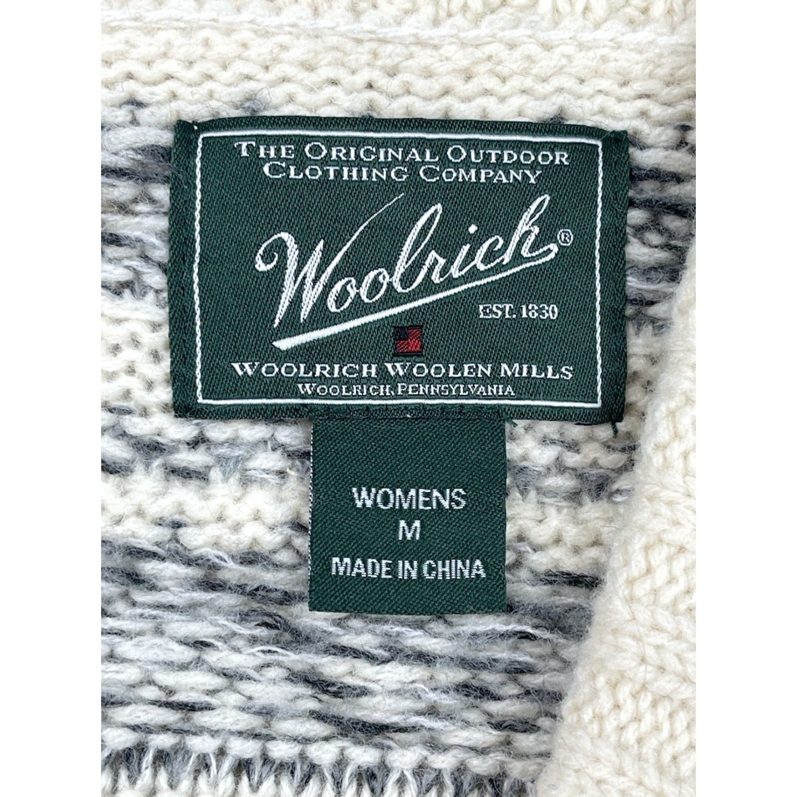 Vintage VINTAGE Woolrich Duster Sweater Cardigan Women’s Medium Wool Aztec Fair Isle Geometric Knit Open Pocket Shawl Collar mantel? Size M / US 6-8 / IT 42-44 - 3 Thumbnail