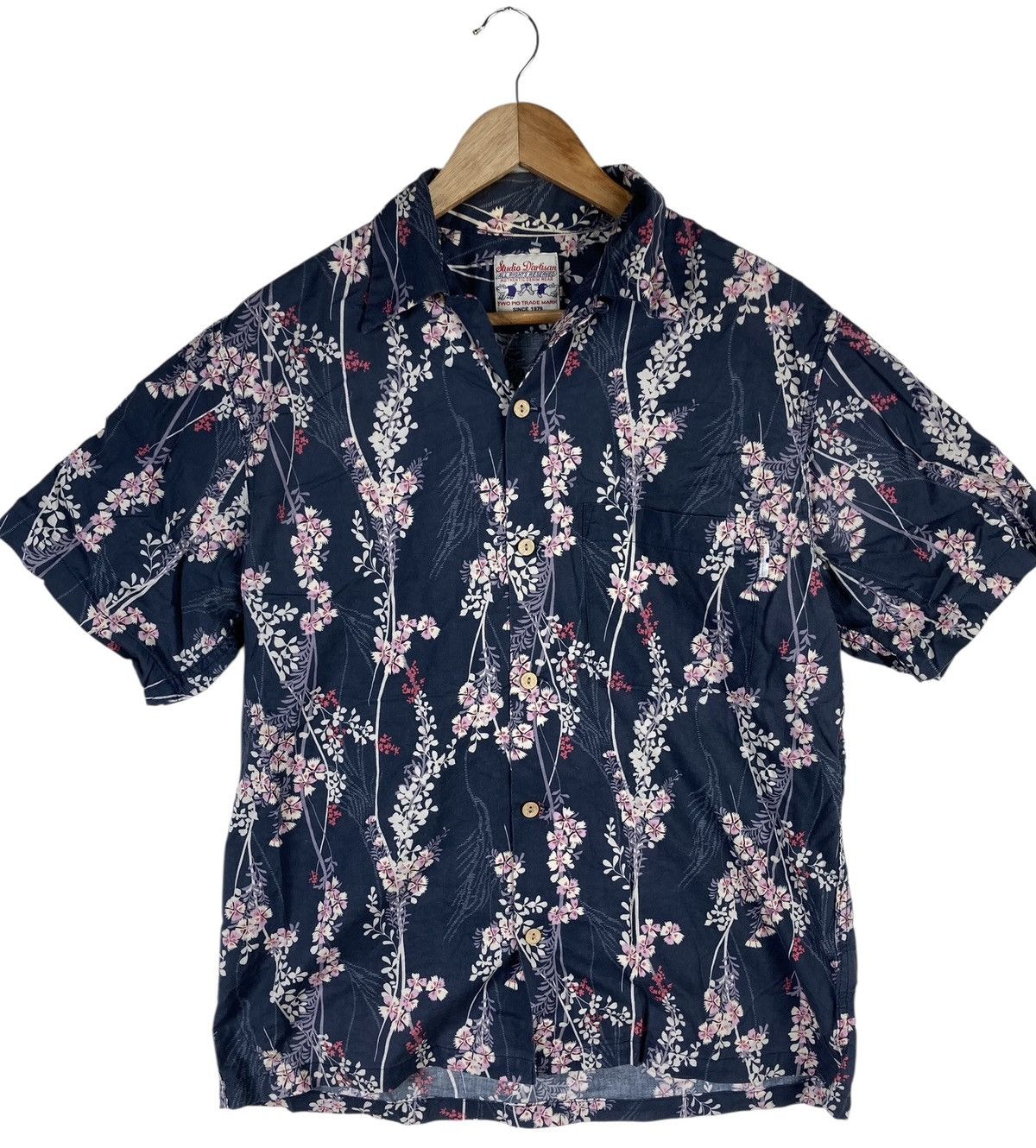 Studio D'Artisan Studio D’Artisan Cherry Blossom Sakura Kasuri Pattern Shirt Size US M / EU 48-50 / 2 - 2 Thumbnail
