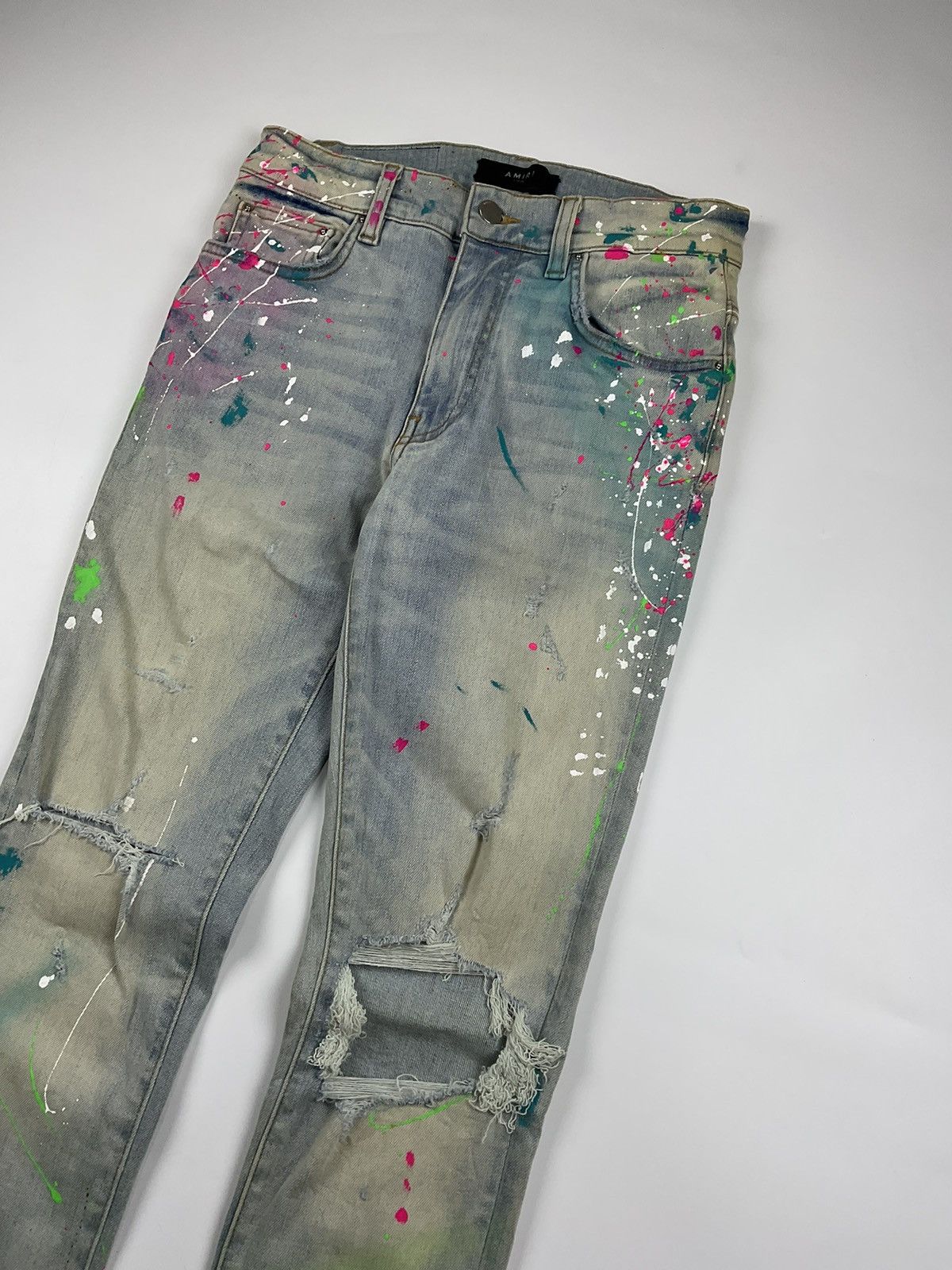 Amiri Amiri S/S'19 Distressed Paint Splatter Denim Pants Size US 28 / EU 44 - 5 Thumbnail