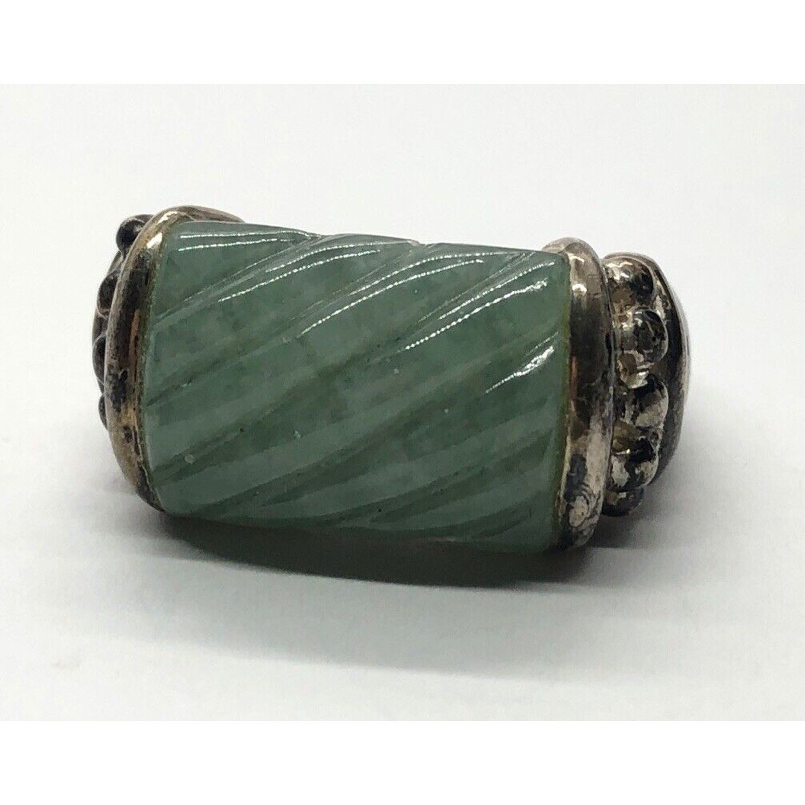 Vintage Judith Ripka Sterling Silver Ring 925 Size 6 Band Jade Size ONE SIZE - 5 Thumbnail