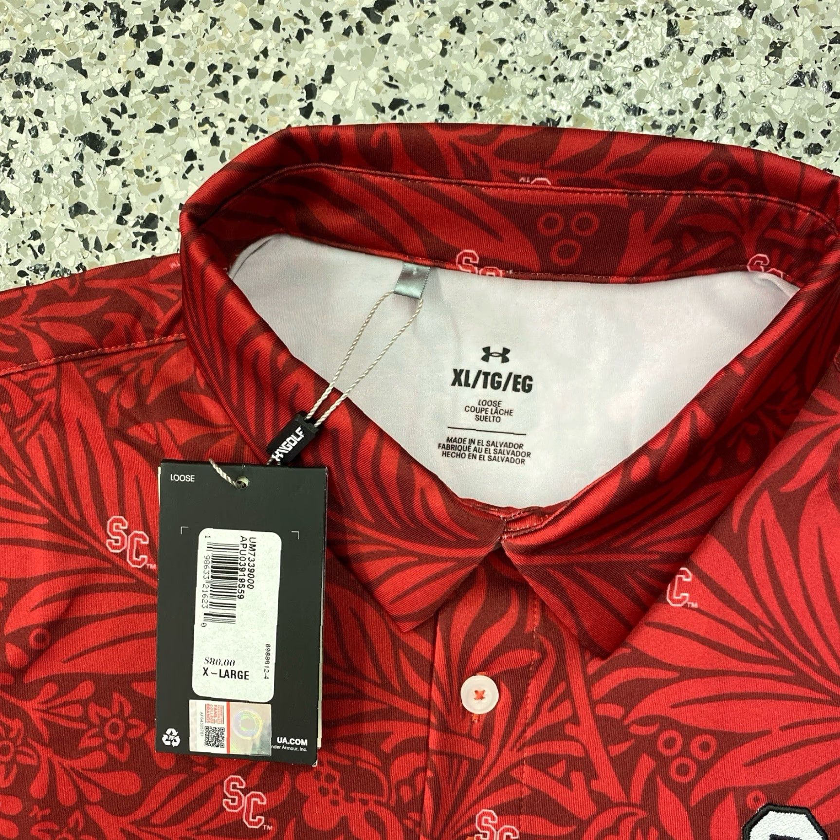 Under Armour Under Armour Polo Shirt Golf SC Logo Floral Red XL Men Size US XL / EU 56 / 4 - 2 Thumbnail