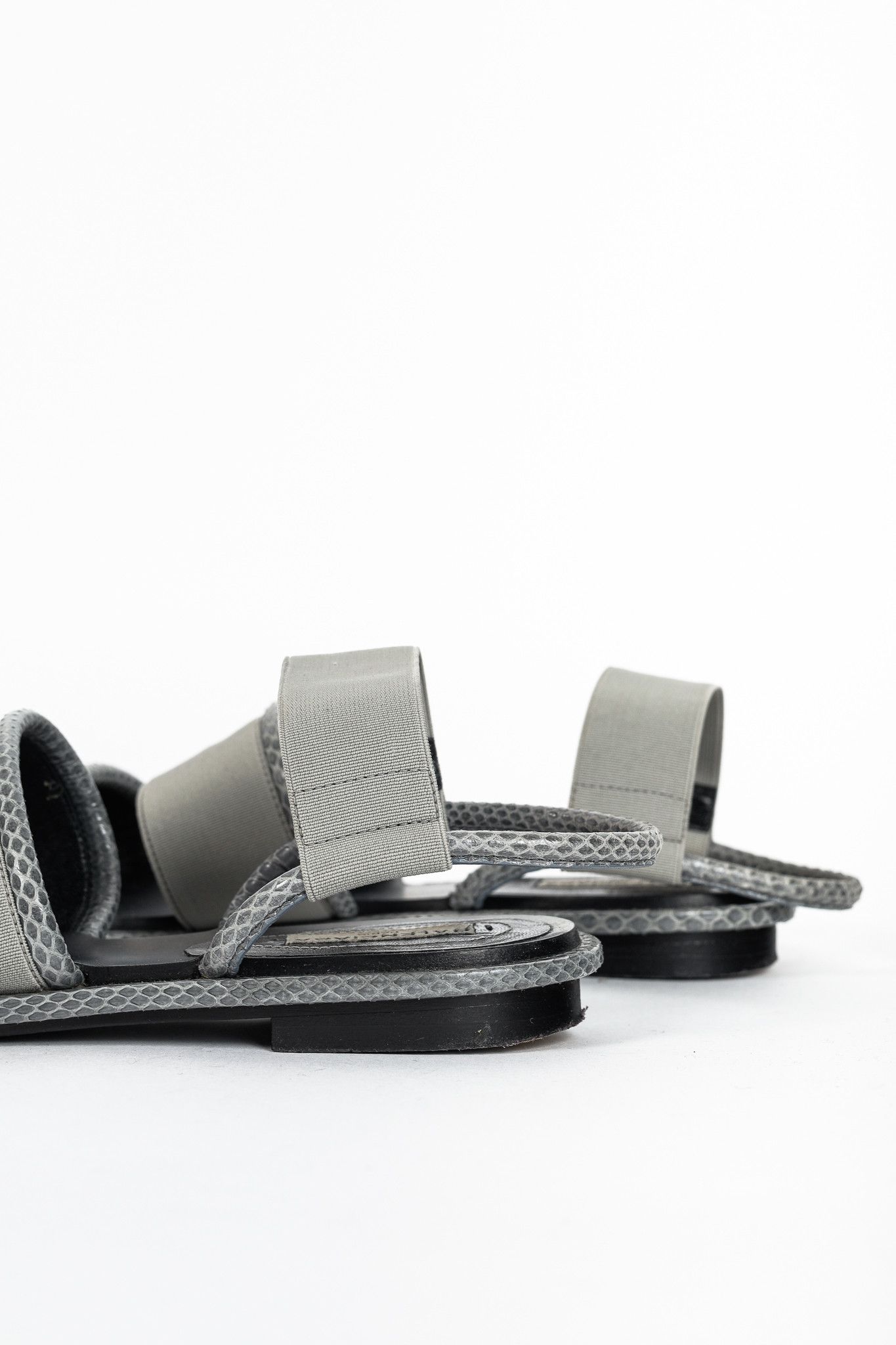 Balenciaga Balenciaga Elastic Snakeskin-Embossed-Trim Slingback Sandals Size US 7.5 / IT 37.5 - 8 Thumbnail
