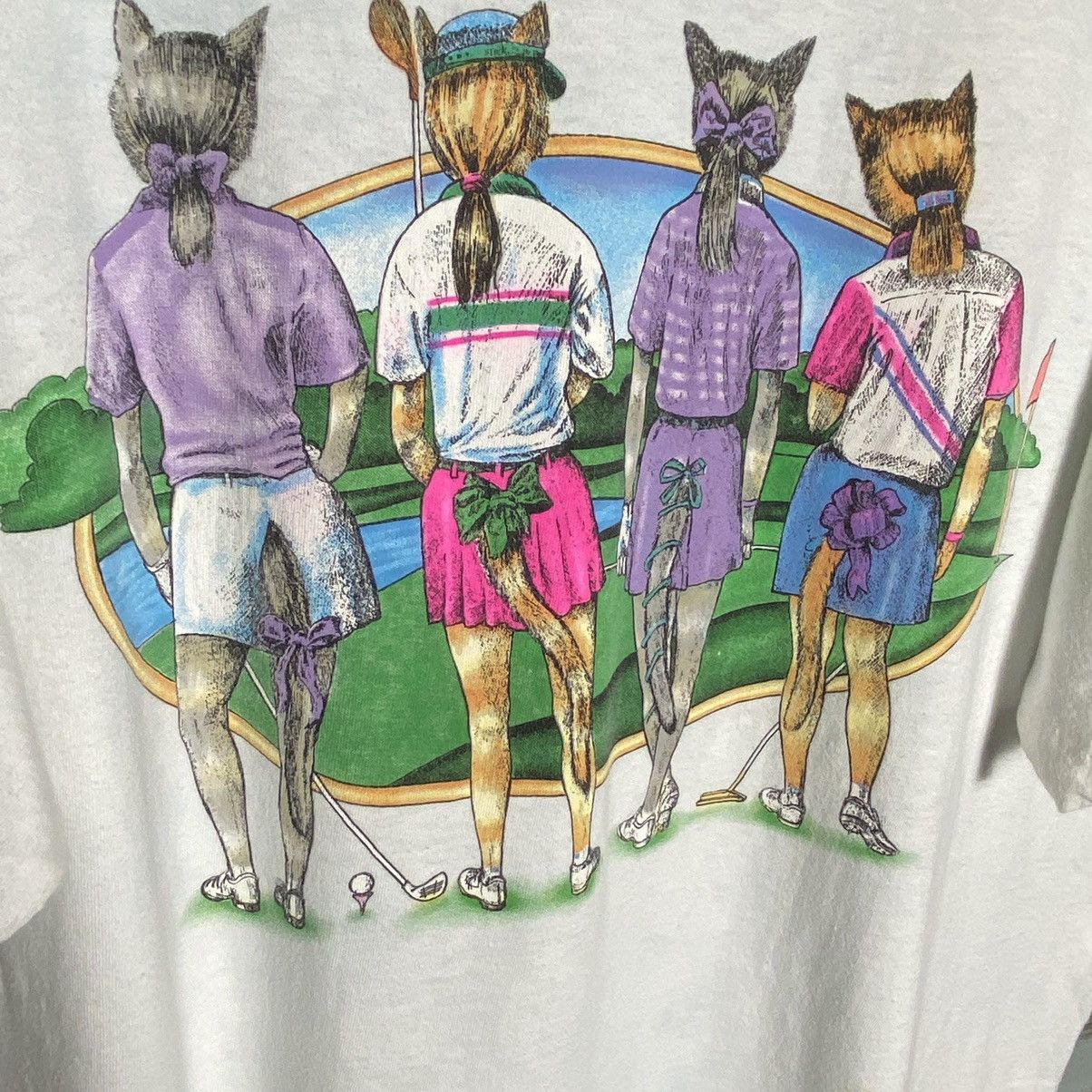 Vintage Vintage 90s Tennis Cats Double Sides Graphic T-Shirt Size US XXL / EU 58 / 5 - 5 Thumbnail