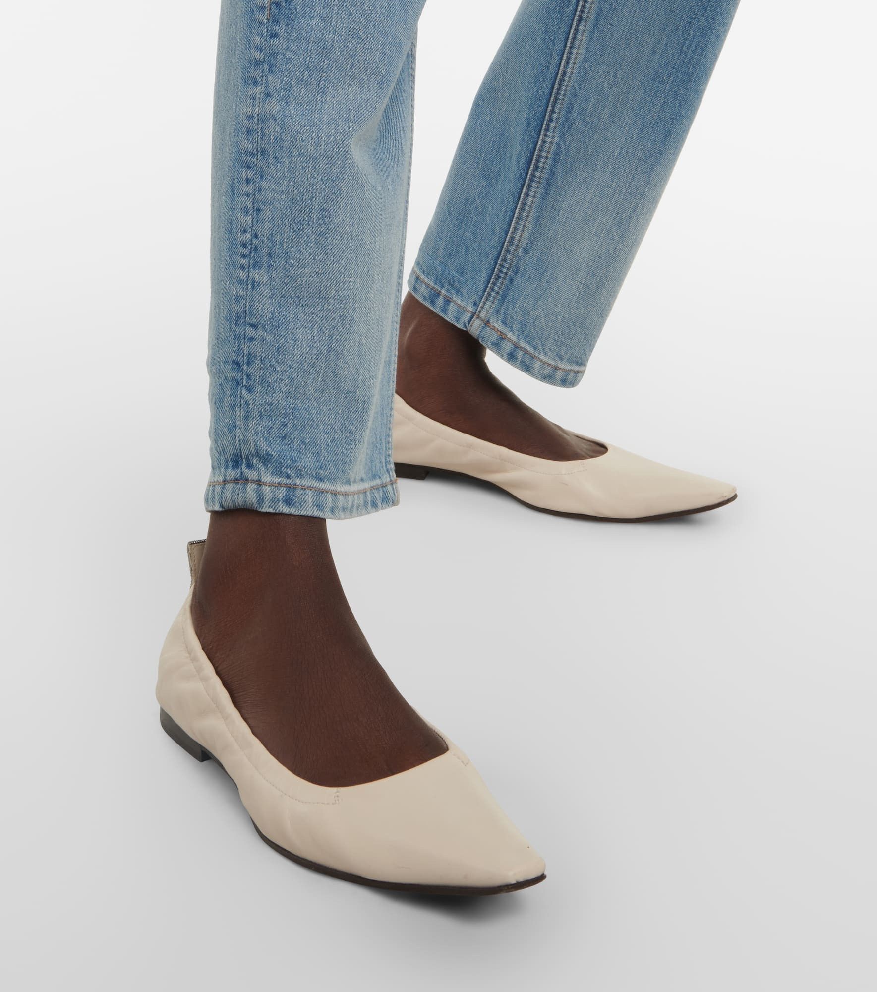 Brunello Cucinelli o1w1db10825 Pair Of Ballet Flats in Open White Size US 6 / IT 36 - 5 Thumbnail