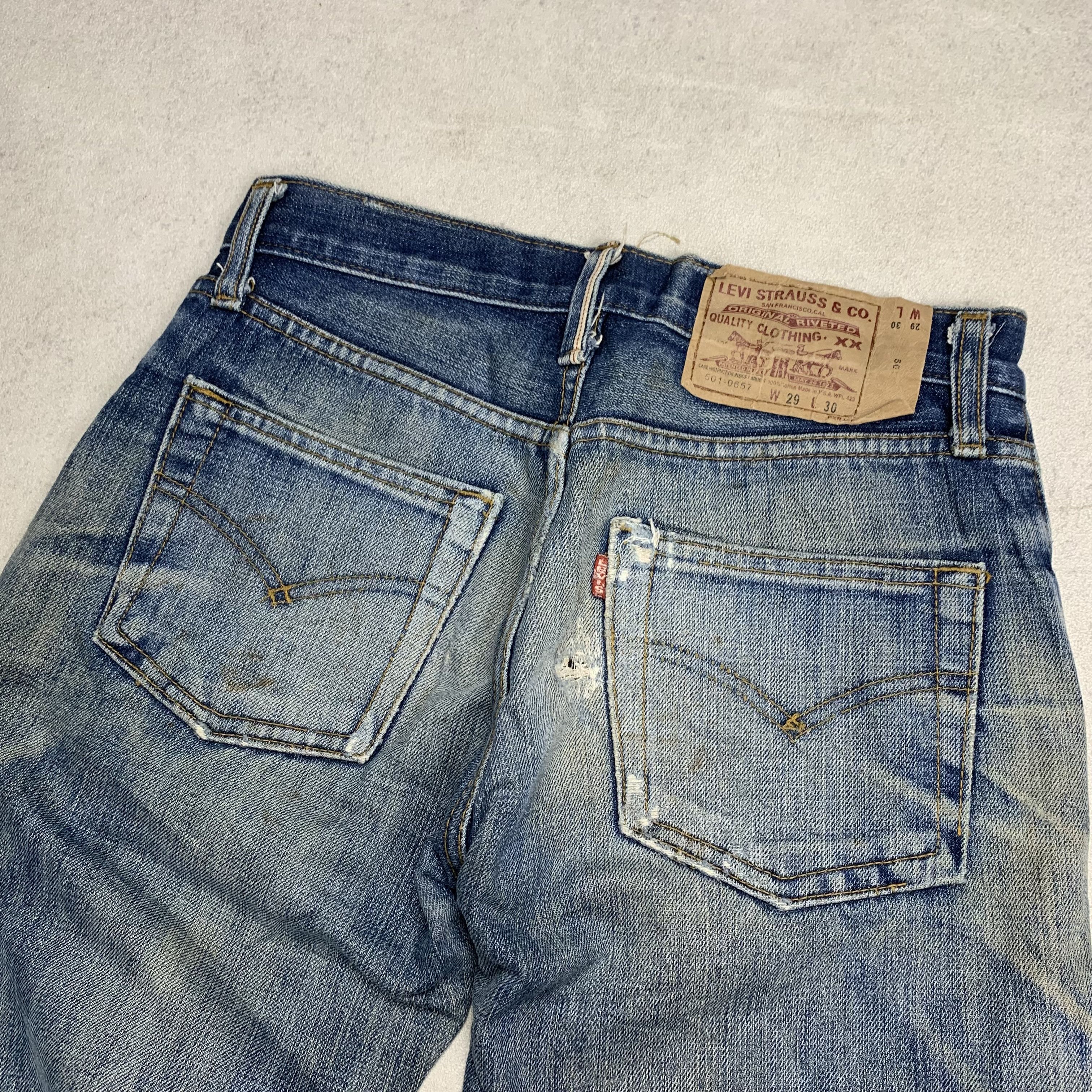 Levi's Vintage Levi's 501 Big E Selvedge Distressed Jeans Size US 27 - 7 Thumbnail