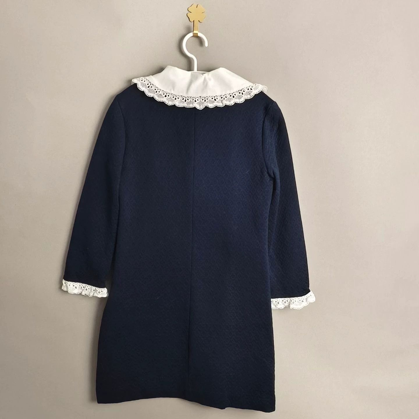 MIUMIU navy lace princess collar dress XS - wpequipmentugltd.com