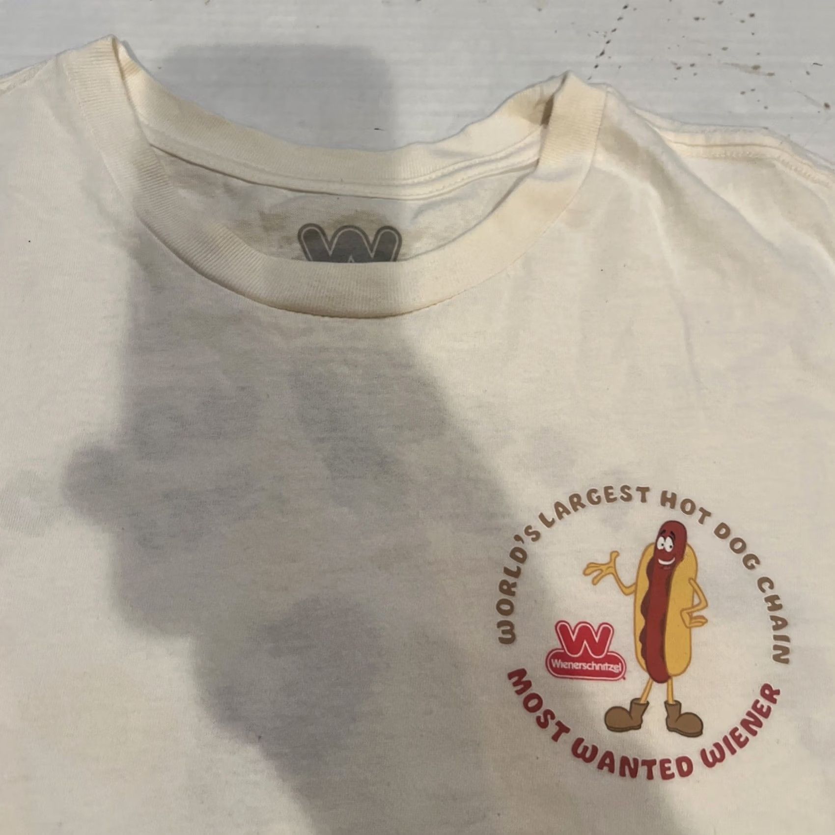 Vintage Wienerschnitzel Shirt White L Graphic Print Crew Neck Short Sleeve Dog Mens Regular Large Vintage: No Size US L / EU 52-54 / 3 - 3 Thumbnail