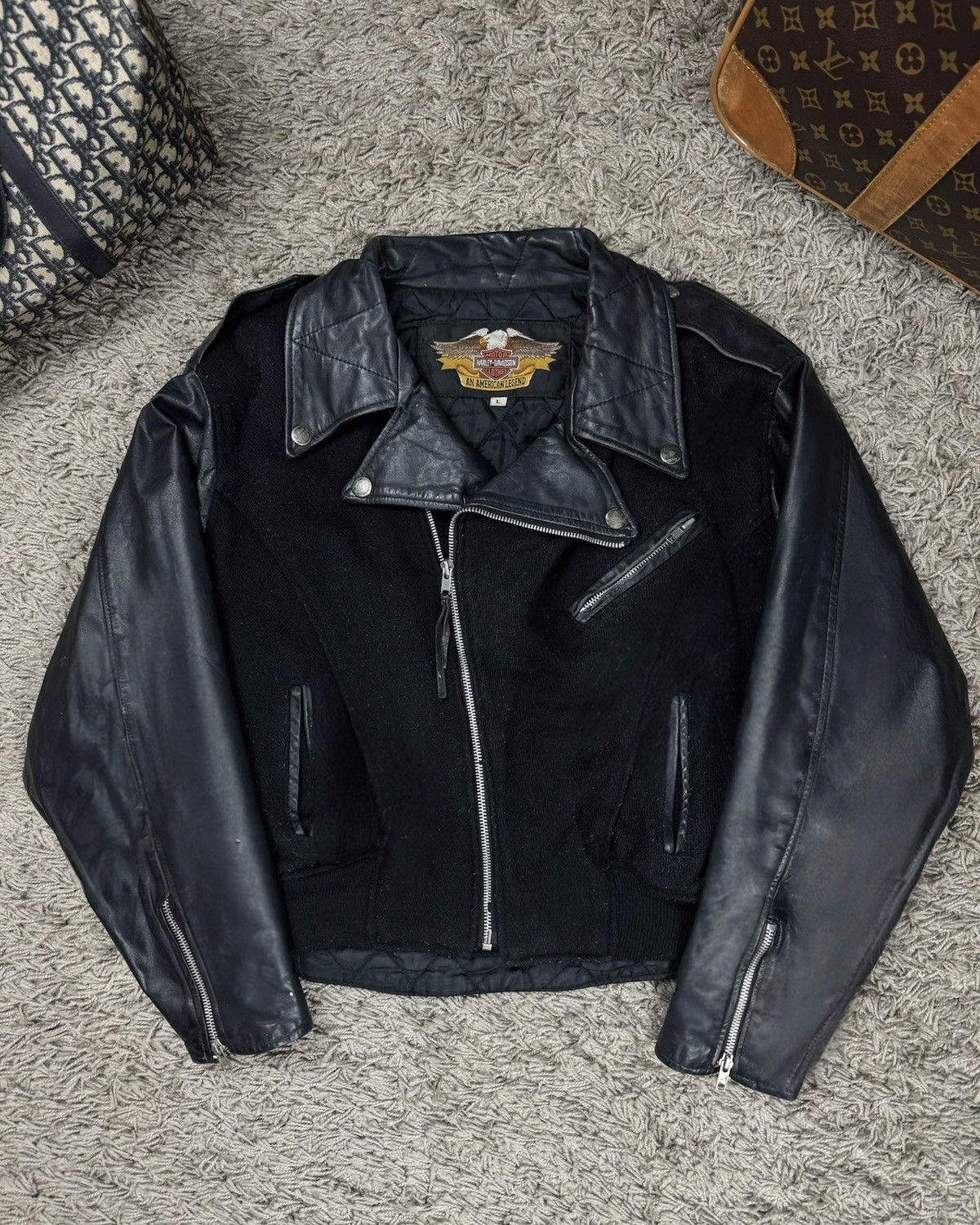 Harley Davidson Vintage leather jacket Harley Davidson original item Size L / US 10 / IT 46 - 1 Thumbnail