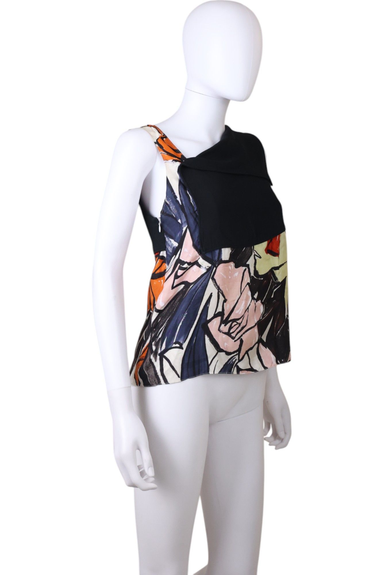 Dior × Raf Simons Resort 2015 Multicolor Floral Paint Silk Top Size S / US 4 / IT 40 - 3 Thumbnail