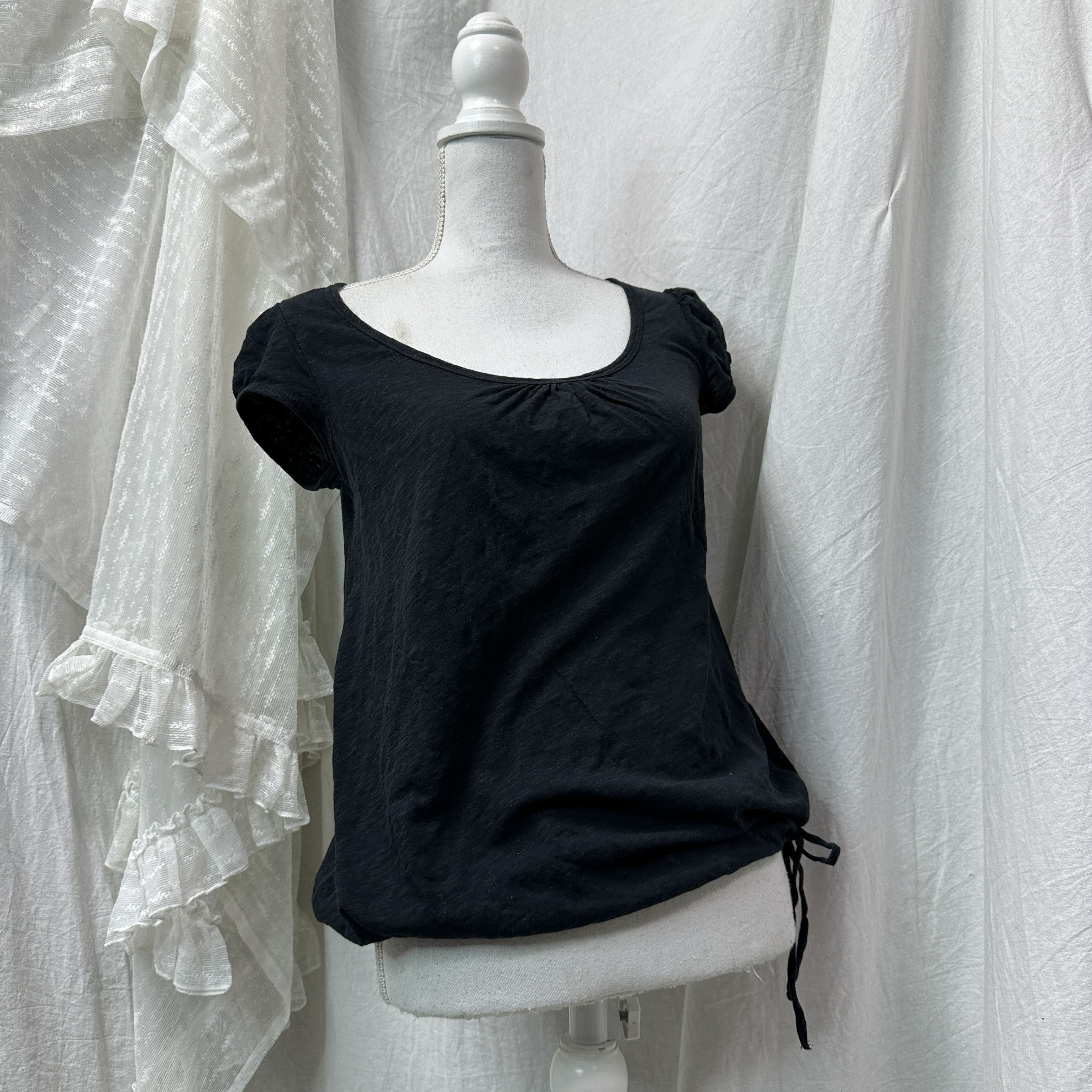 Vintage Vintage Basic Casual Boat Neck Bubble T-shirt 00s Size S / US 4 / IT 40 - 1 Thumbnail