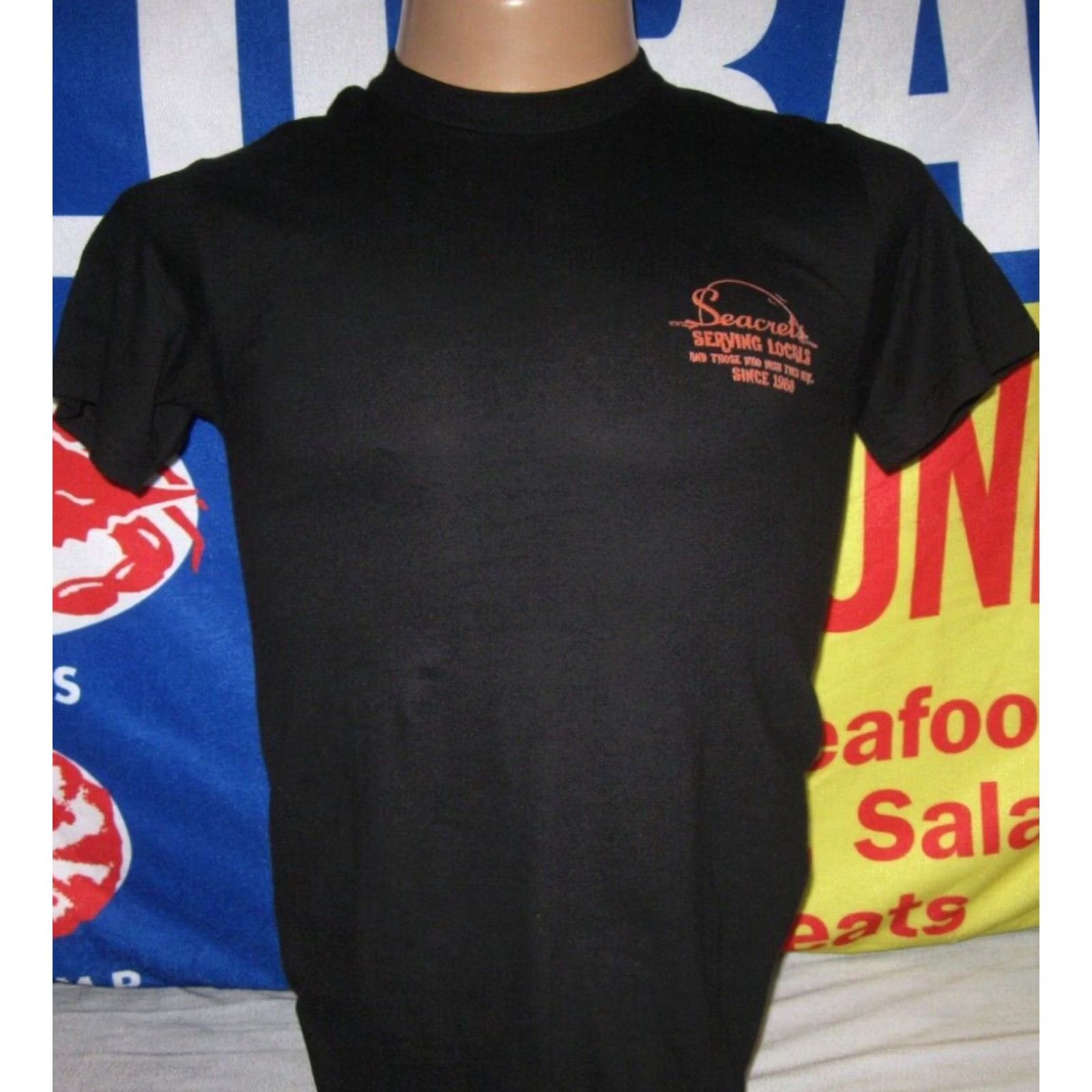 Gildan SEACRETS OCEAN CITY MARYLAND T SHIRT Men’s Small Graphic Print Gildan Cotton Black Beach Features Double-Sided Posterous Size US S / EU 44-46 / 1 - 3 Thumbnail