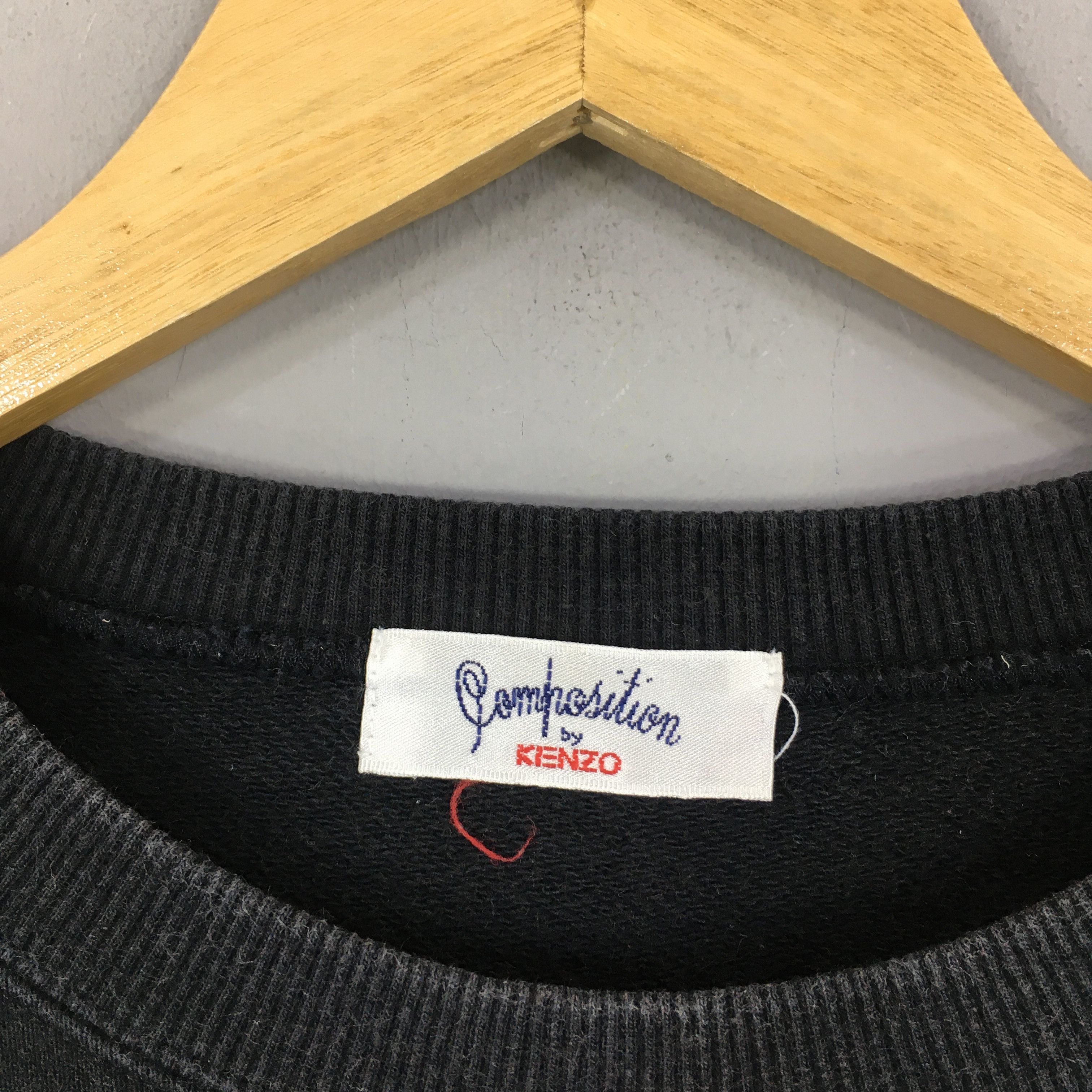 Kenzo Vintage Composition by Kenzo Black Sweatshirt Large Size US L / EU 52-54 / 3 - 6 Thumbnail