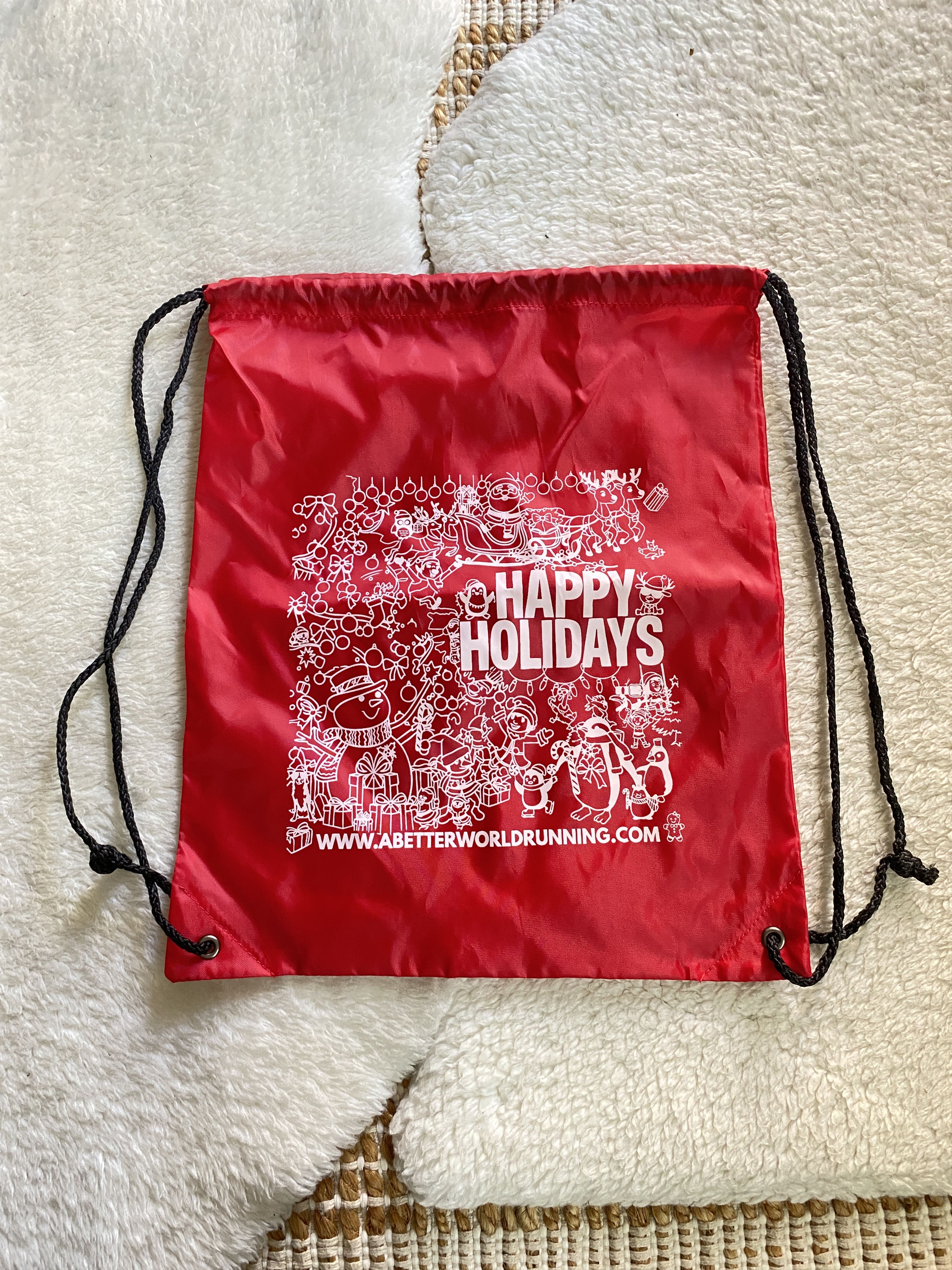 Other Red “Happy Holidays” Drawstring Bag – Brand New Size ONE SIZE - 4 Thumbnail