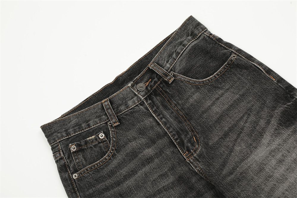 Vintage Men's punk distressed washed raw edge loose straight jeans Size US 32 / EU 48 - 3 Thumbnail