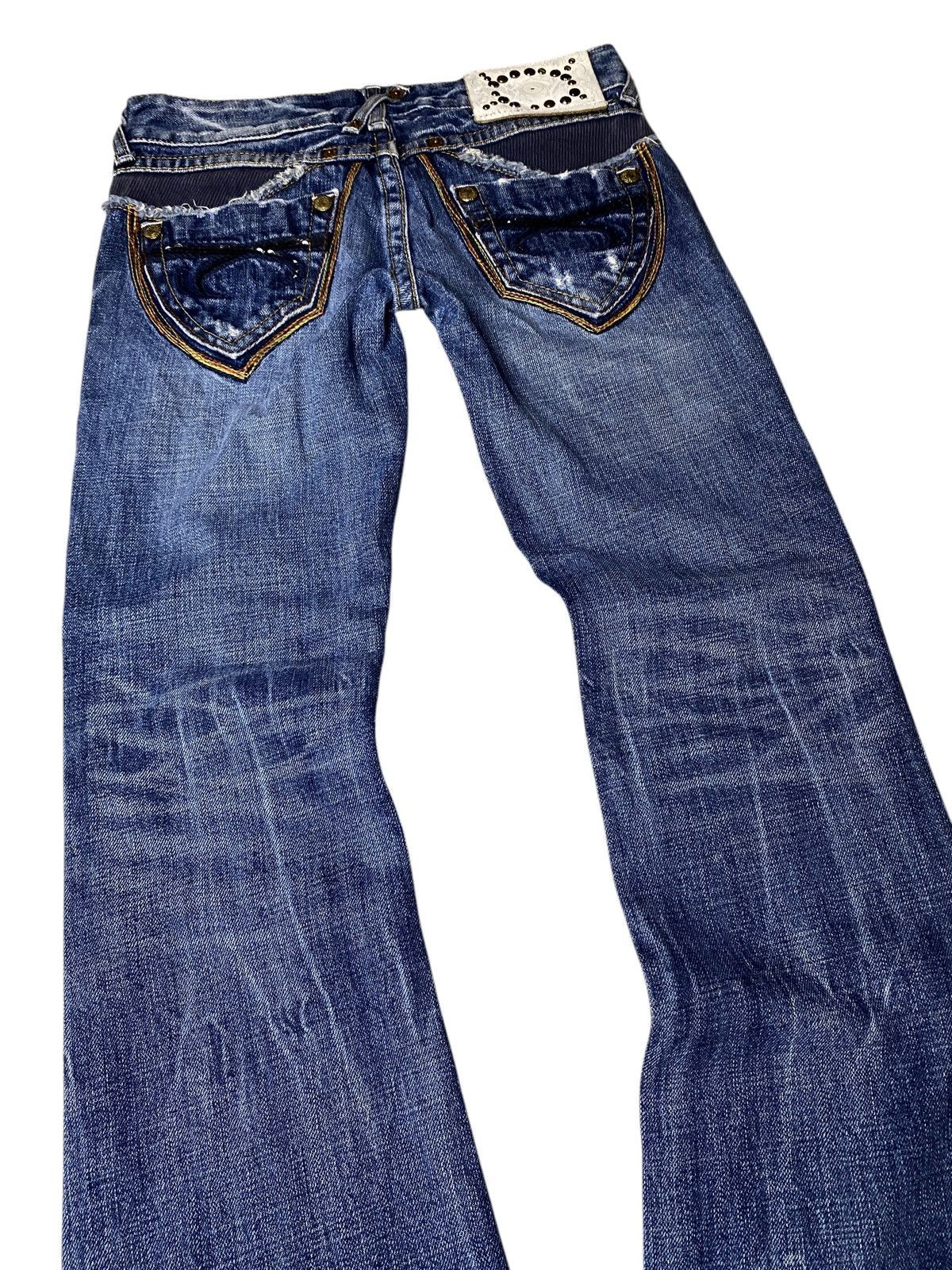 If Six Was Nine 2000's Red Pepper Ethnic Flared Jeans Size US 26 / EU 42 - 11 Thumbnail