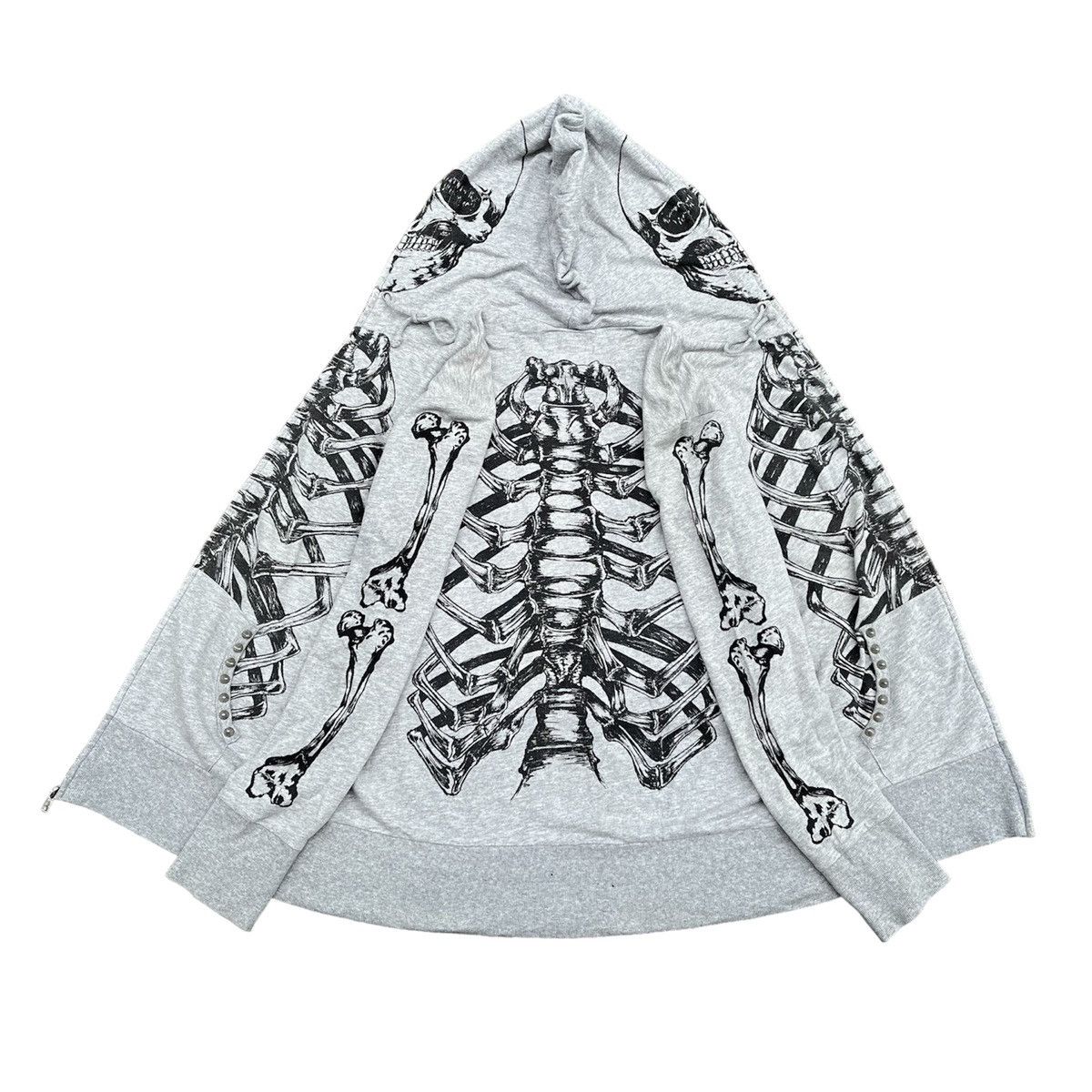 Seditionaries 2000s Glad News Skulls Skeleton Bone Full Zip Hoodie Lgb Goa Size US M / EU 48-50 / 2 - 2 Thumbnail
