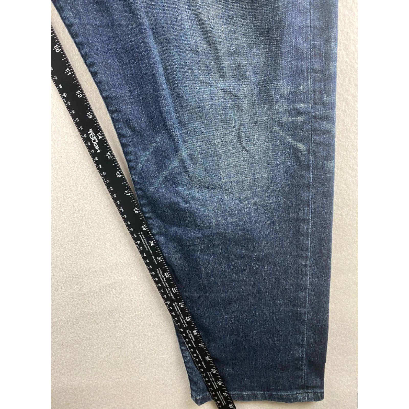 Vintage Lucky Brand Jeans Mens 38 Blue Straight Stretch 221 Original Dark Distressed Regular Rise 5-Pocket Denim Size US 38 / EU 54 - 5 Thumbnail