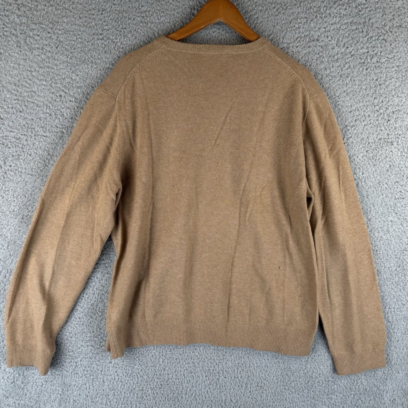 J.Crew J.CREW Sweater Mens L Tan Brown 100% Cashmere V Neck Pullover Preppy Casual Reading READ Size US L / EU 52-54 / 3 - 5 Thumbnail