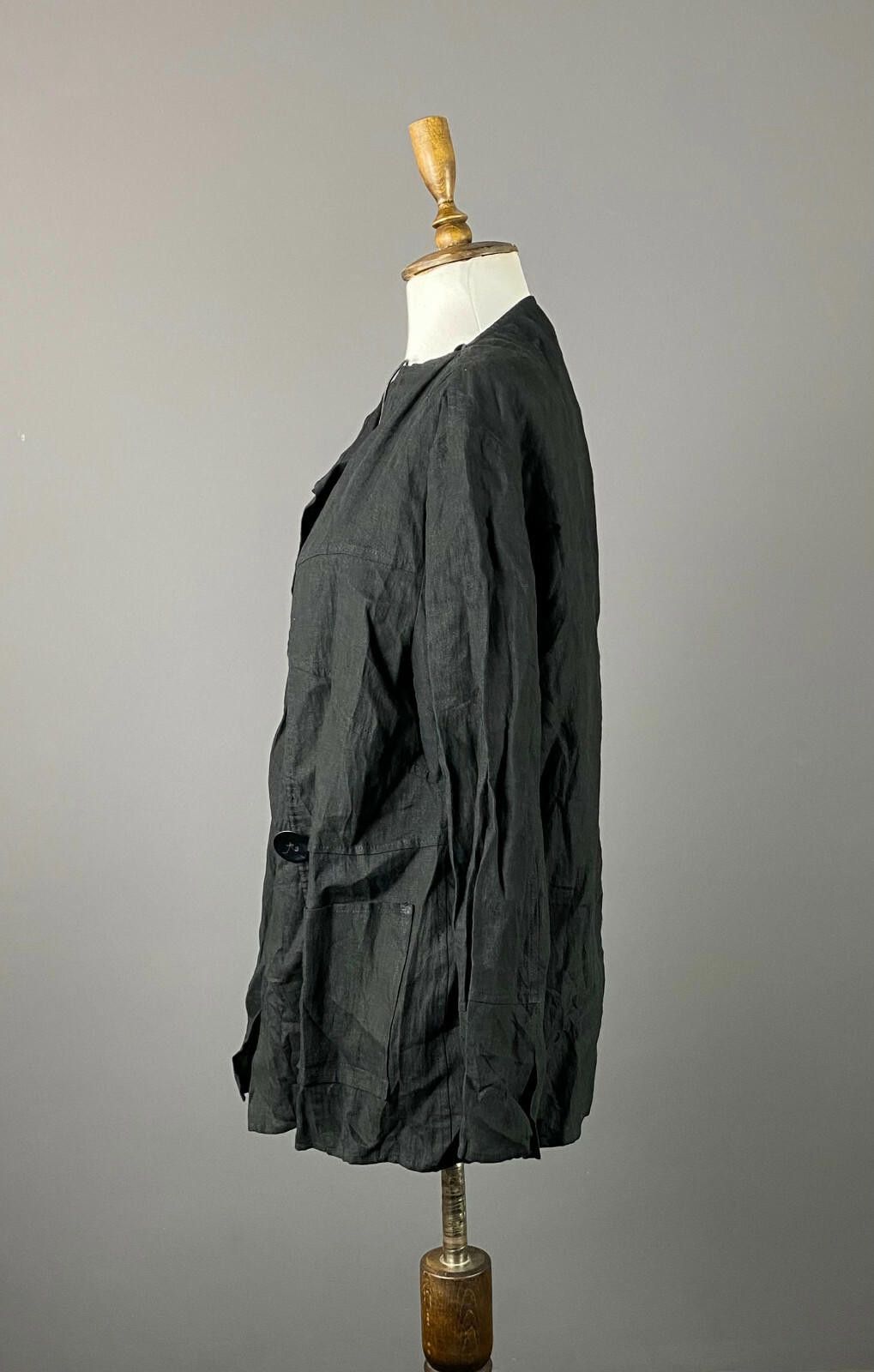 JOHN LAWRENCE SULLIVAN SULU Kerstin Bernecker Black Linen Trapeze Jacket Size 42 Size M / US 6-8 / IT 42-44 - 4 Thumbnail