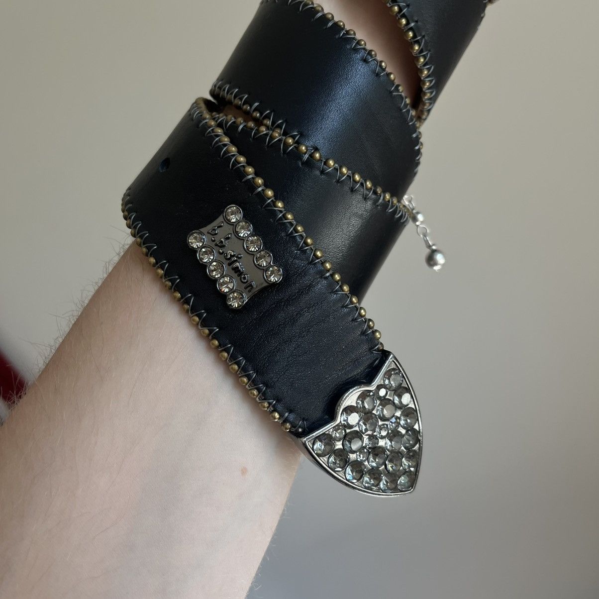 black simon rhinestone belt