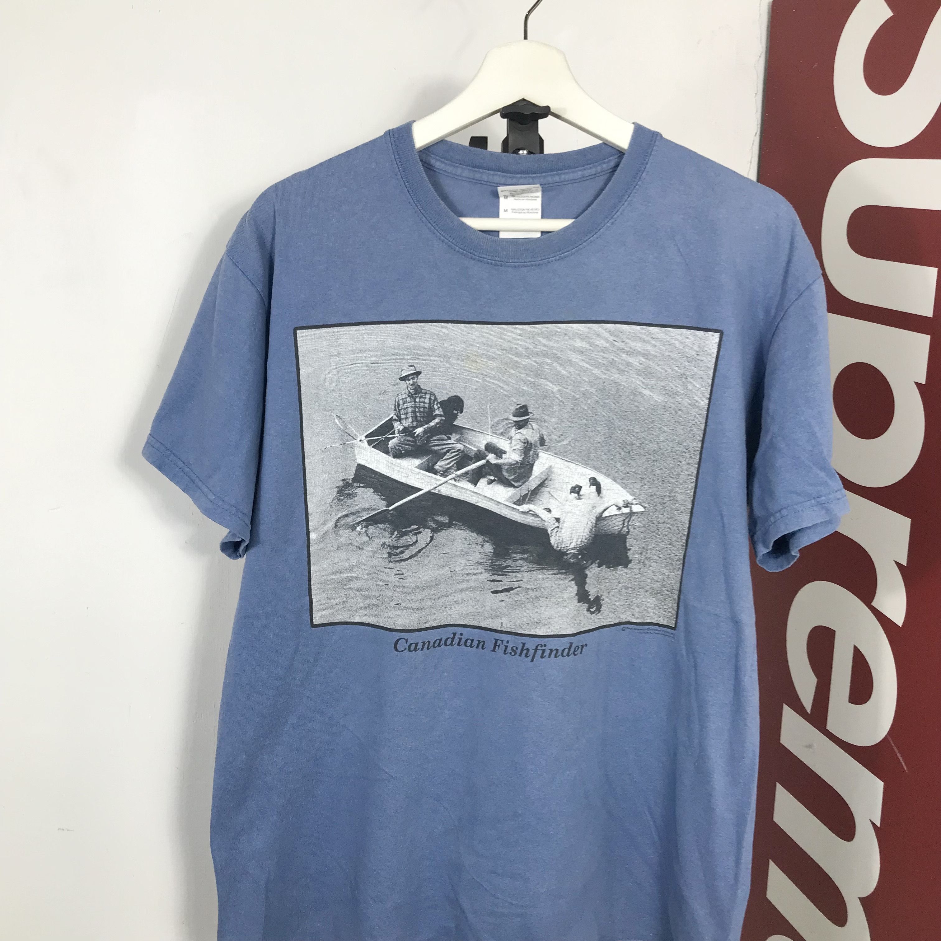 Vintage Vintage 90S MEN sink ON FISHING phototee Art T-Shirt Size US M / EU 48-50 / 2 - 2 Thumbnail