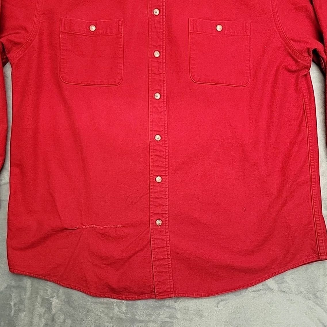 Eddie Bauer VINTAGE Eddie Bauer Shirt Mens XLT Red Flannel Outdoor 90s Button-Up Collared Cotton Chamois Tall Read Size US XL / EU 56 / 4 - 2 Thumbnail