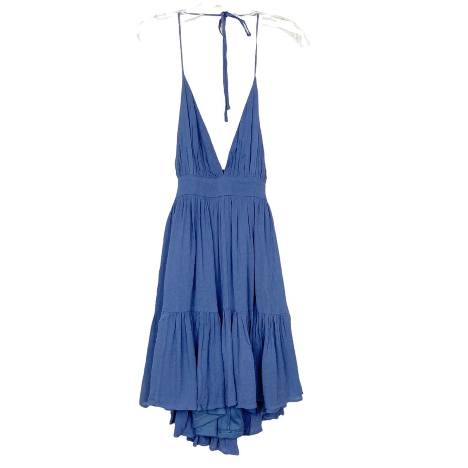 Other Windsor Blue Tiered Ruffle Backless Halter Dress Sz S Size S / US 4 / IT 40 - 9 Thumbnail