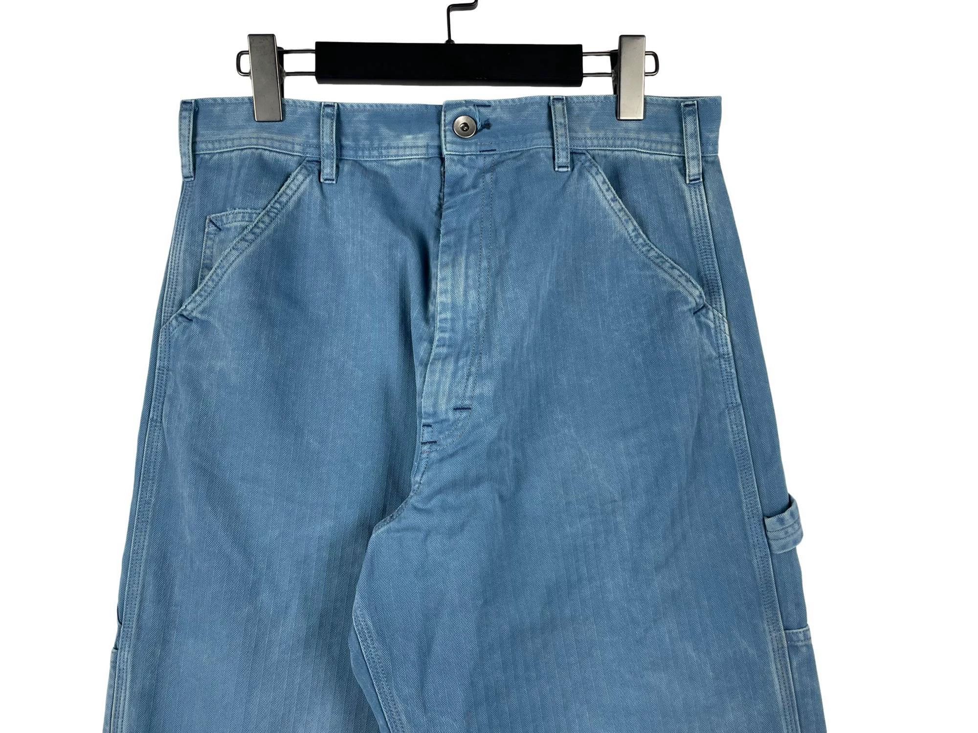 Maison Margiela Maison Margiela Blue Washed Distressed Relax Chino Size US 30 / EU 46 - 3 Thumbnail