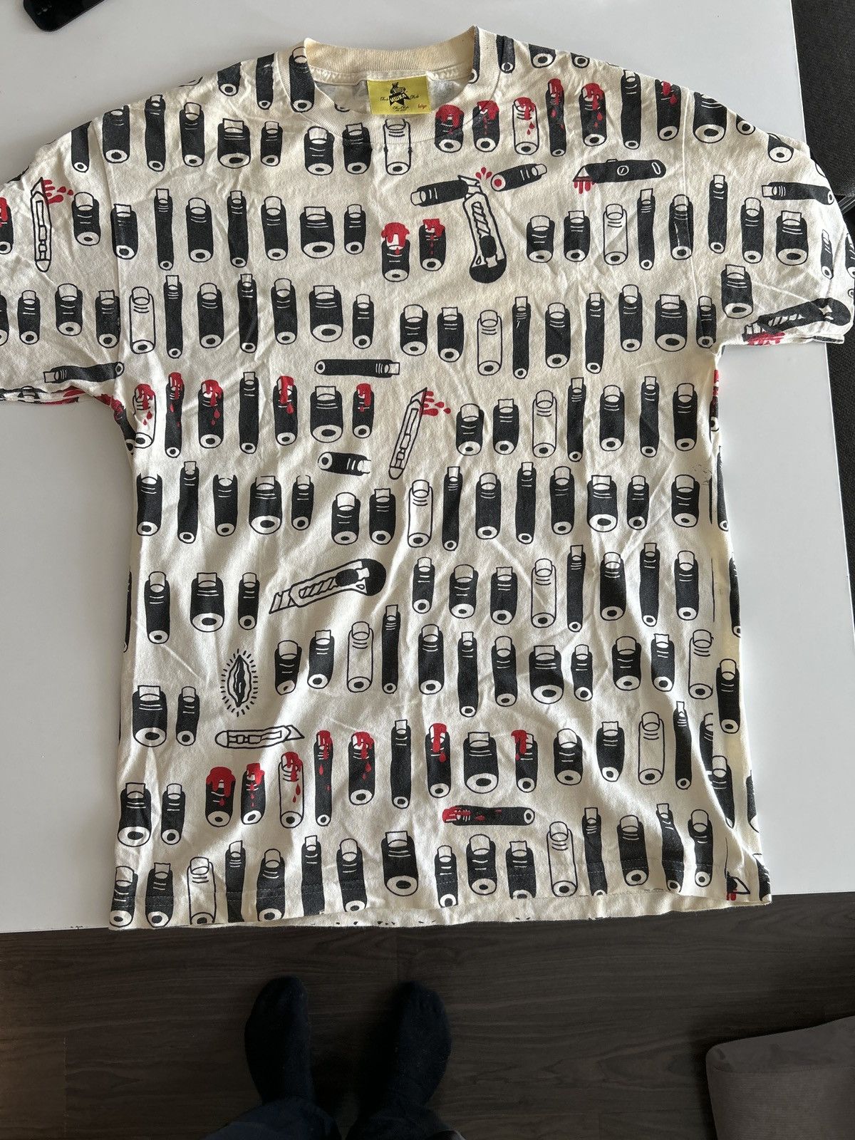 Mishka NYC - Papercut allover print T-shirt Large