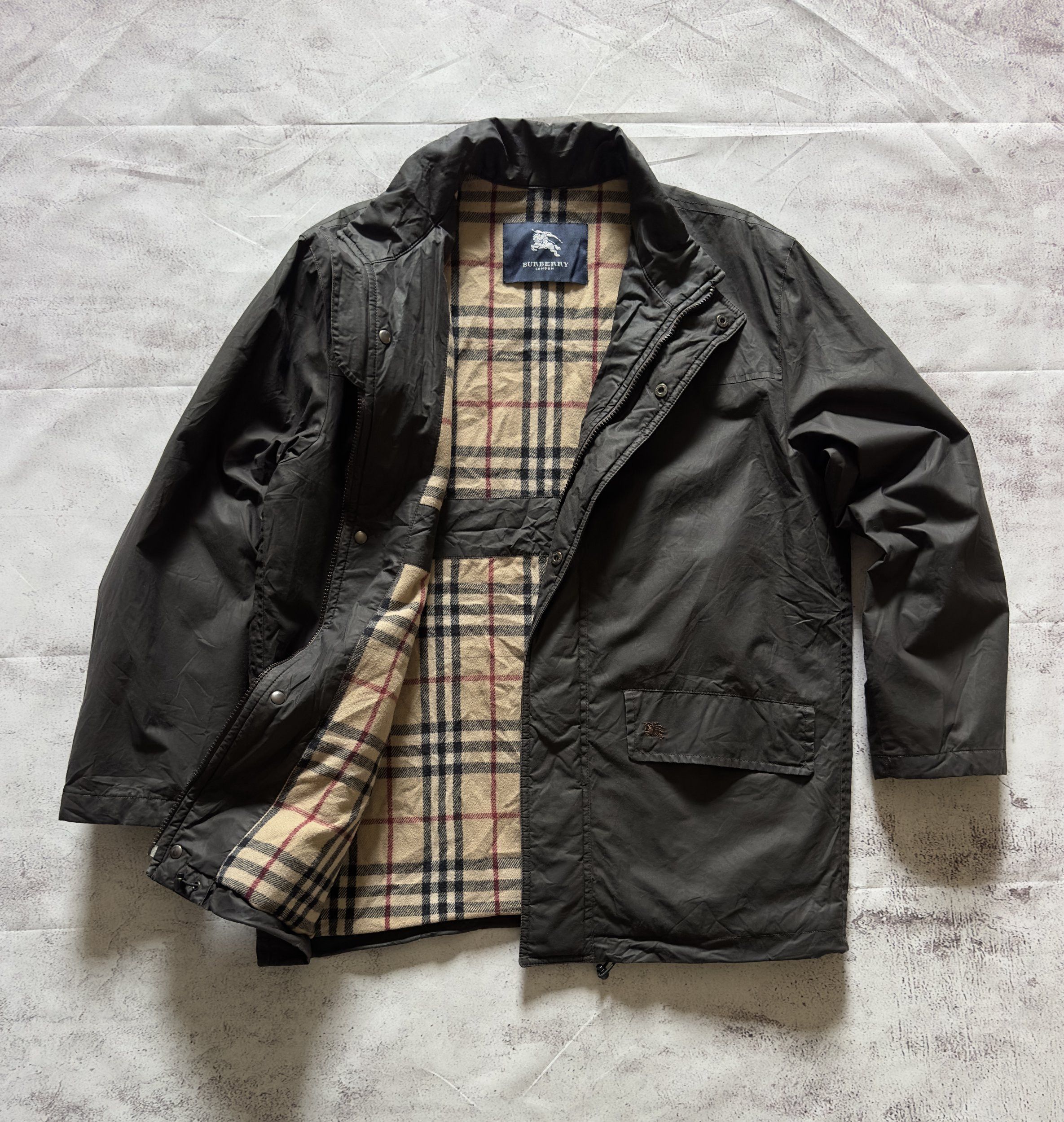 Burberry Burberry Witt Lake Waxed Cotton Field Jacket Nova Check sz.L Size US L / EU 52-54 / 3 - 1 Thumbnail