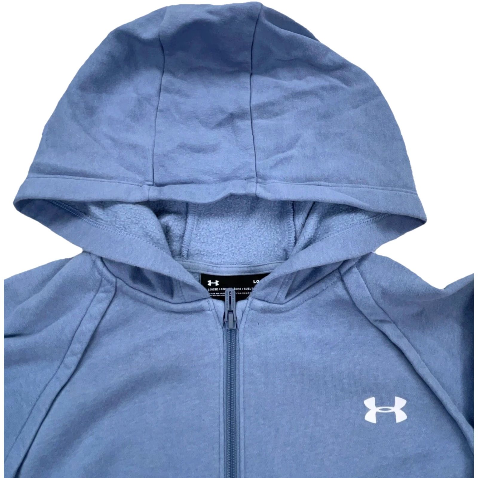 Under Armour Under Armour Hoodie Women L Blue White Full Zip Hooded Sweatshirt Casual Activewear Jacket Relaxed Fit Size L / US 10 / IT 46 - 7 Thumbnail