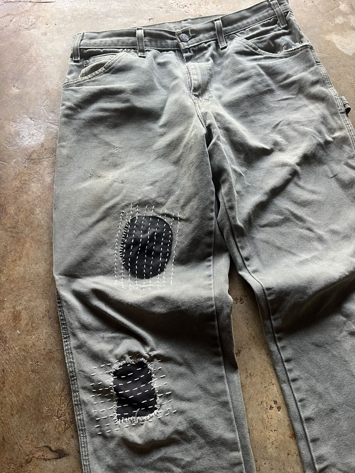 Dickies Dickies Distressed Canvas Pants Sashiko Knee Repair Size US 34 / EU 50 - 2 Thumbnail