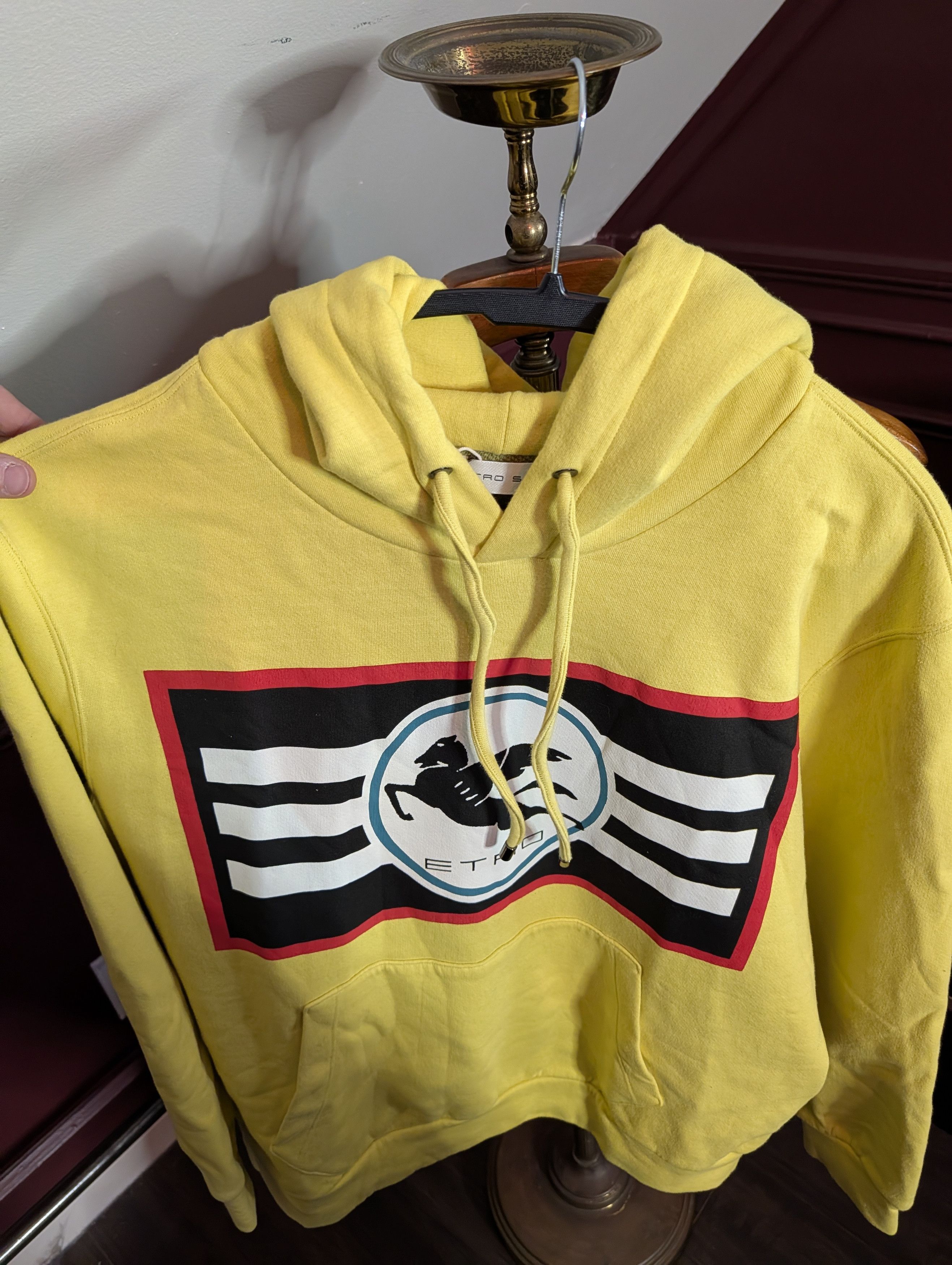 Etro Yellow Pegasus graphic vintage style hoodie NWT Small Size US S / EU 44-46 / 1 - 14 Thumbnail