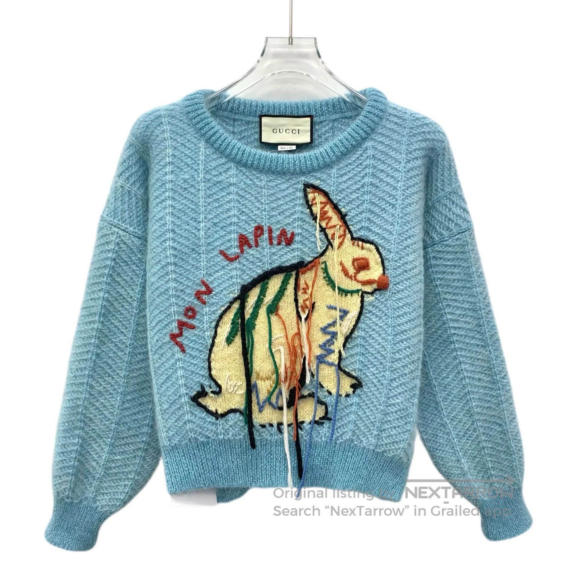 Gucci Gucci Blue Rabbit Embroidery Mohair Sweater. Size US XS / EU 42 / 0 - 1 Thumbnail