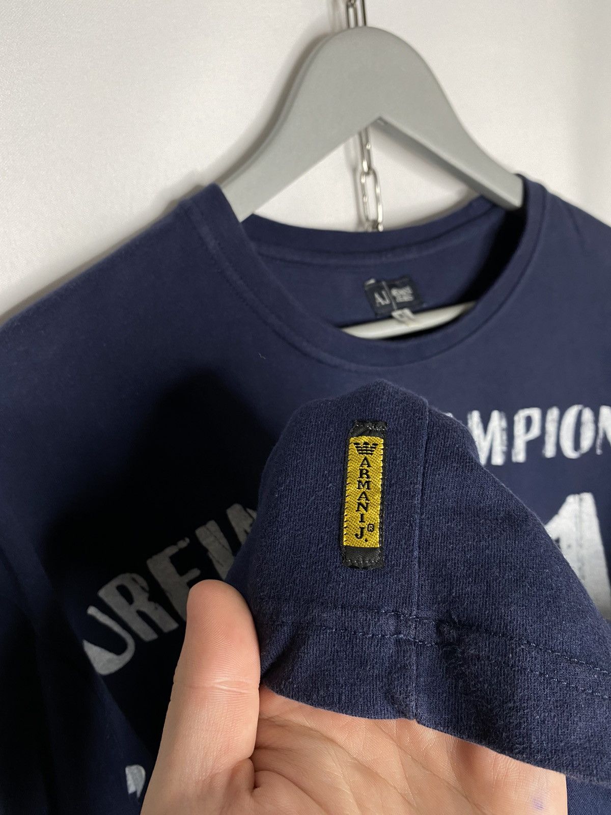 Armani × Vintage Vintage Armani Jeans Surfing Champions Big Logo T-Shirt Size US XL / EU 56 / 4 - 5 Thumbnail