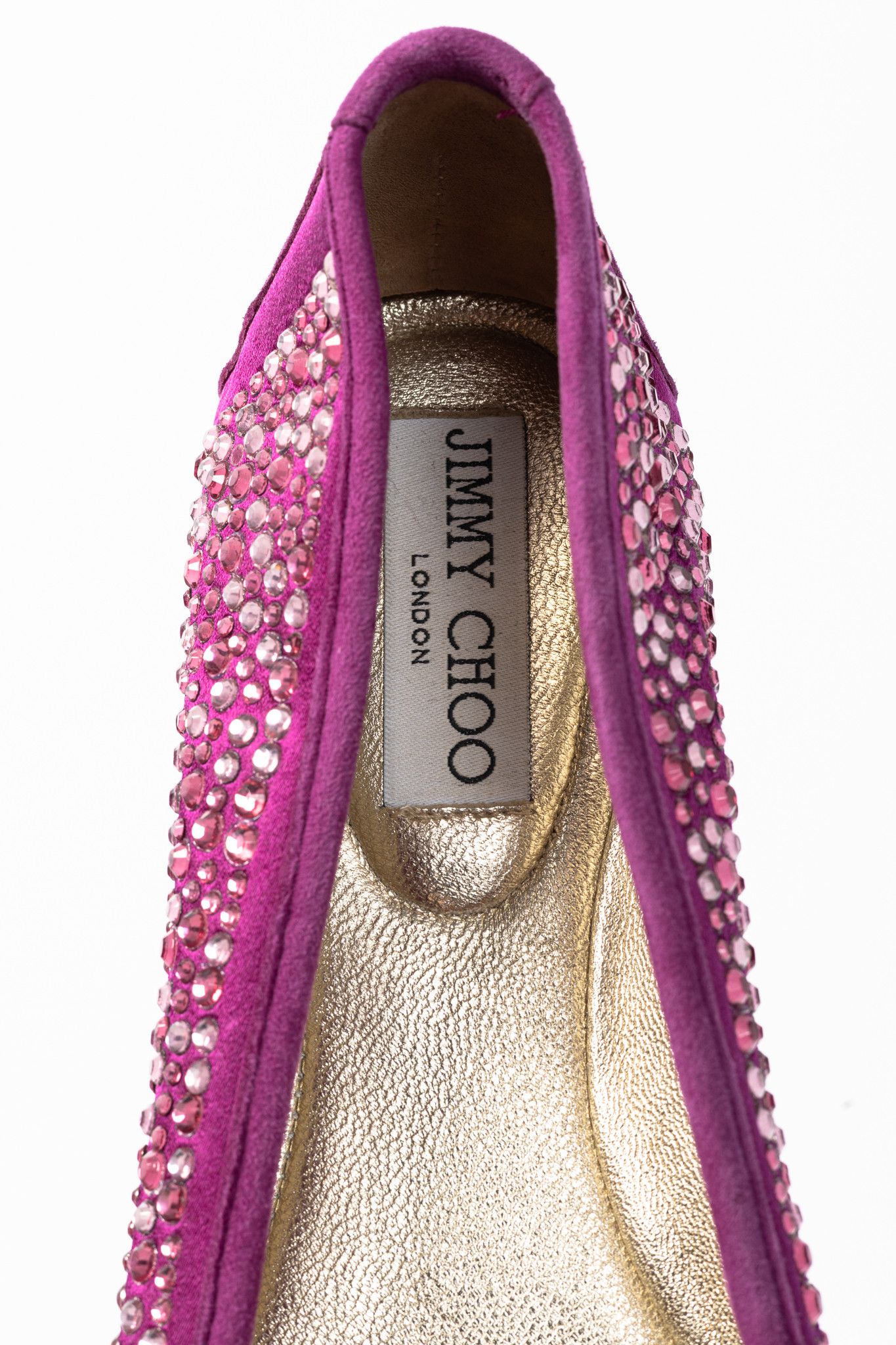 Jimmy Choo Jimmy Choo Weber Crystal-Embellished Satin Bow Ballet Flats Size US 8.5 / IT 38.5 - 10 Thumbnail