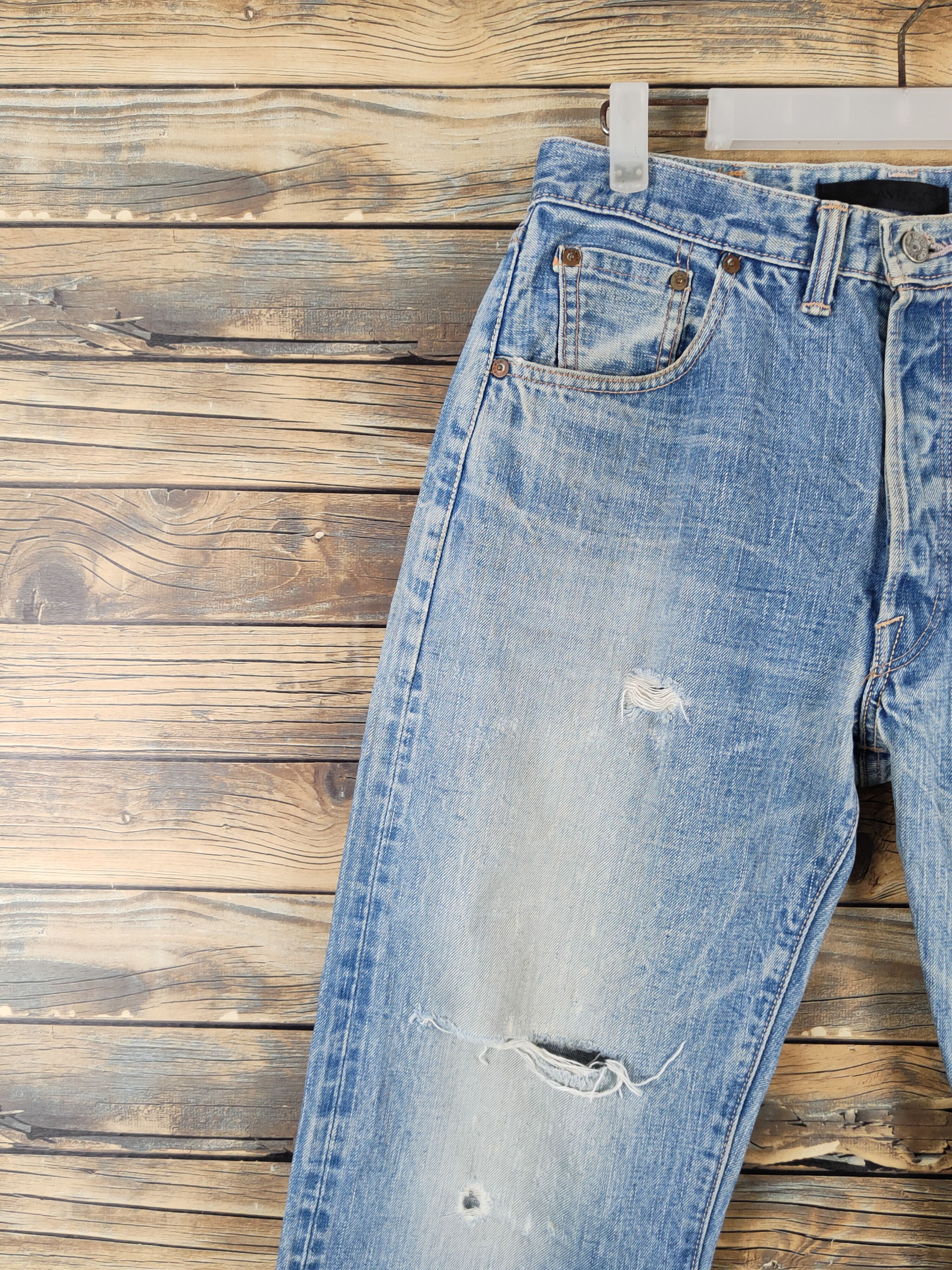 Edwin Edwin Blue Distressed Ripped Jeans #W1035 Size US 30 / EU 46 - 3 Thumbnail