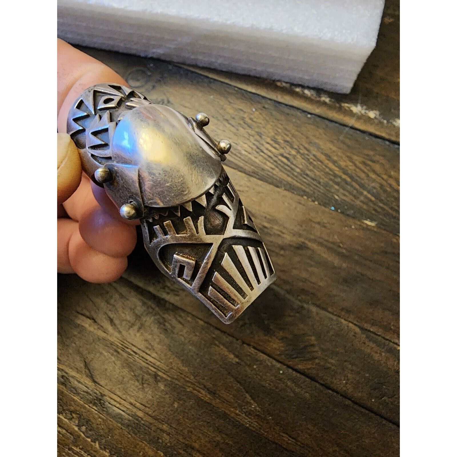 Other Full Finger Knuckle Armor Ring 925 Sterling Silver Medieval Size ONE SIZE - 5 Thumbnail