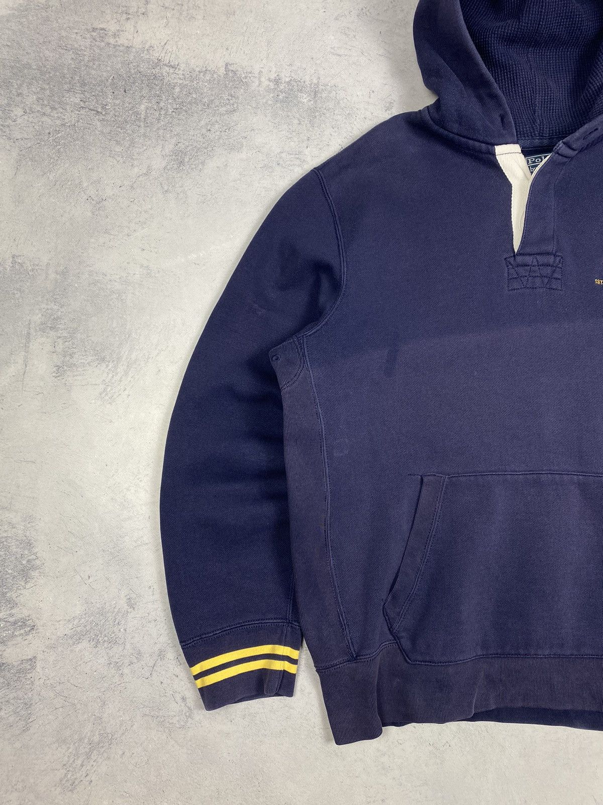 Polo Ralph Lauren Vintage 90s Polo Ralph Lauren Faded Blue Rugby Hoodie Size US L / EU 52-54 / 3 - 3 Thumbnail