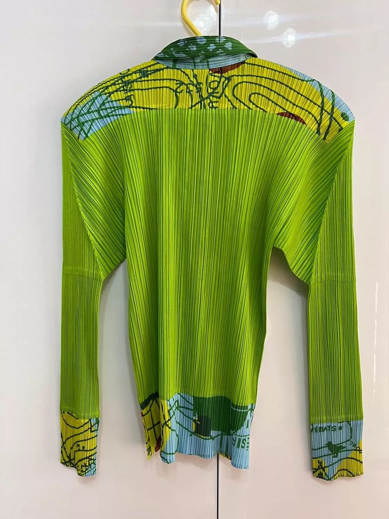 Issey Miyake Issey Miyake size:3 Green pleated vintage denim cardigan Size M / US 6-8 / IT 42-44 - 2 Thumbnail