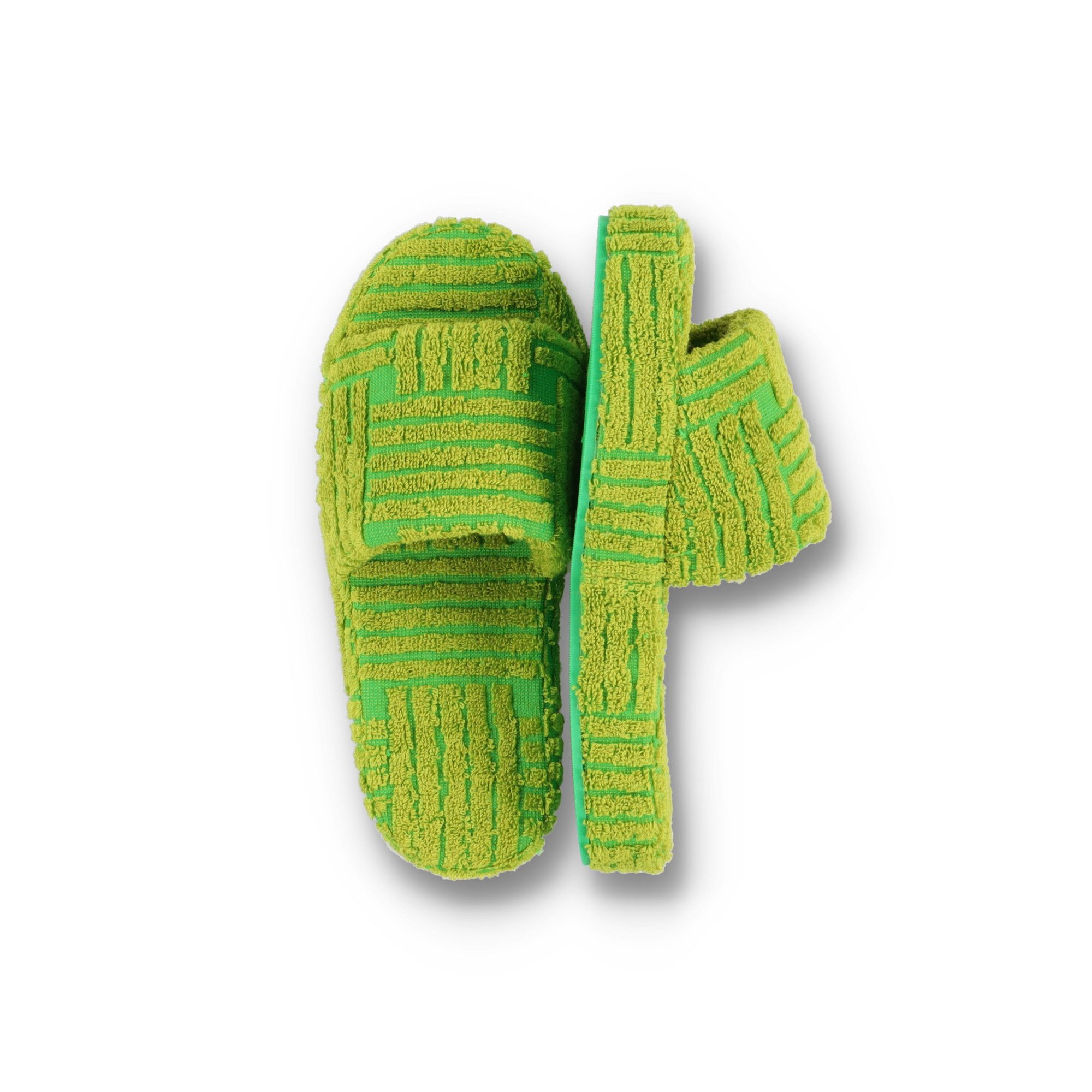 Bottega Veneta Green Kiwi Geometric Resort Sponge Sandals Size US 10 / IT 40 - 6 Thumbnail
